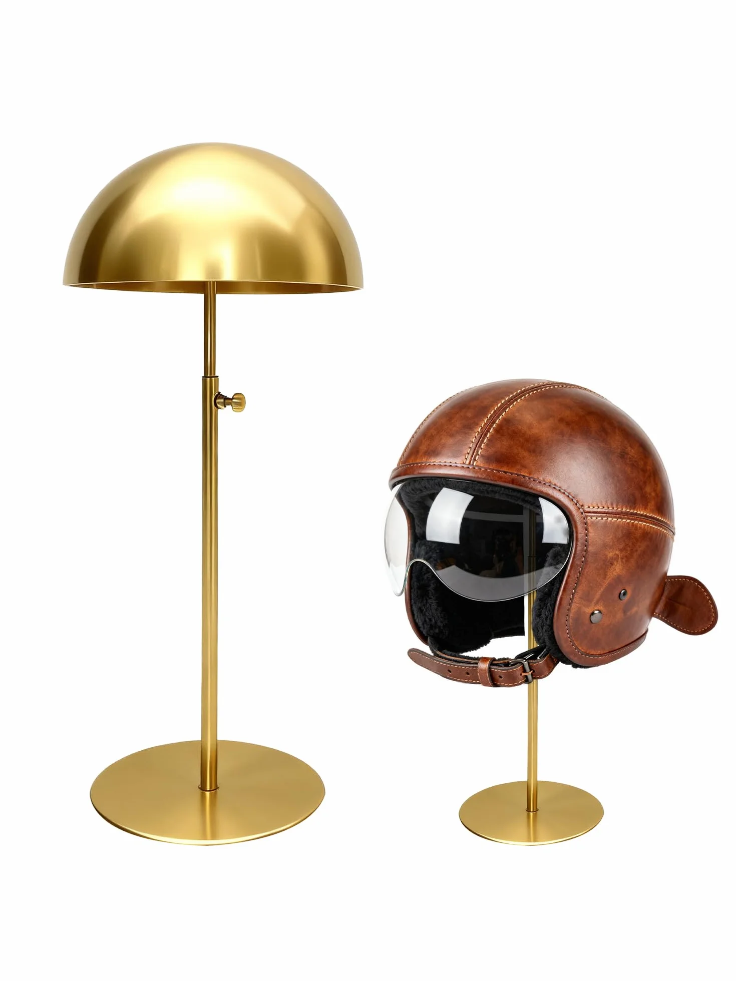 Supporto per cappelli in acciaio inossidabile dorato regolabile 30-55 cm Espositore da cowboy