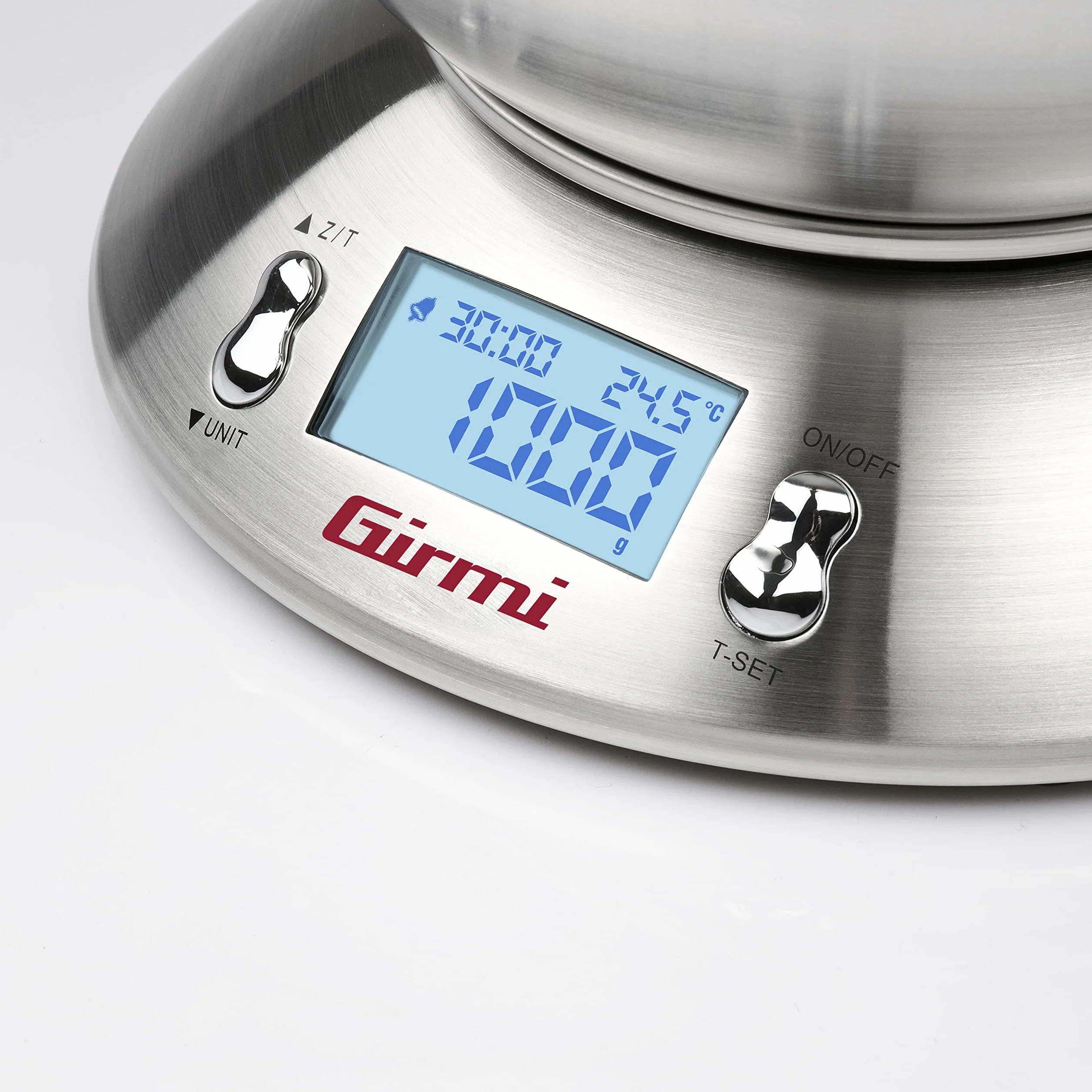 Girmi PS85 Bilancia Elettronica da Cucina 5 kg 1 g Inox Timer TARA