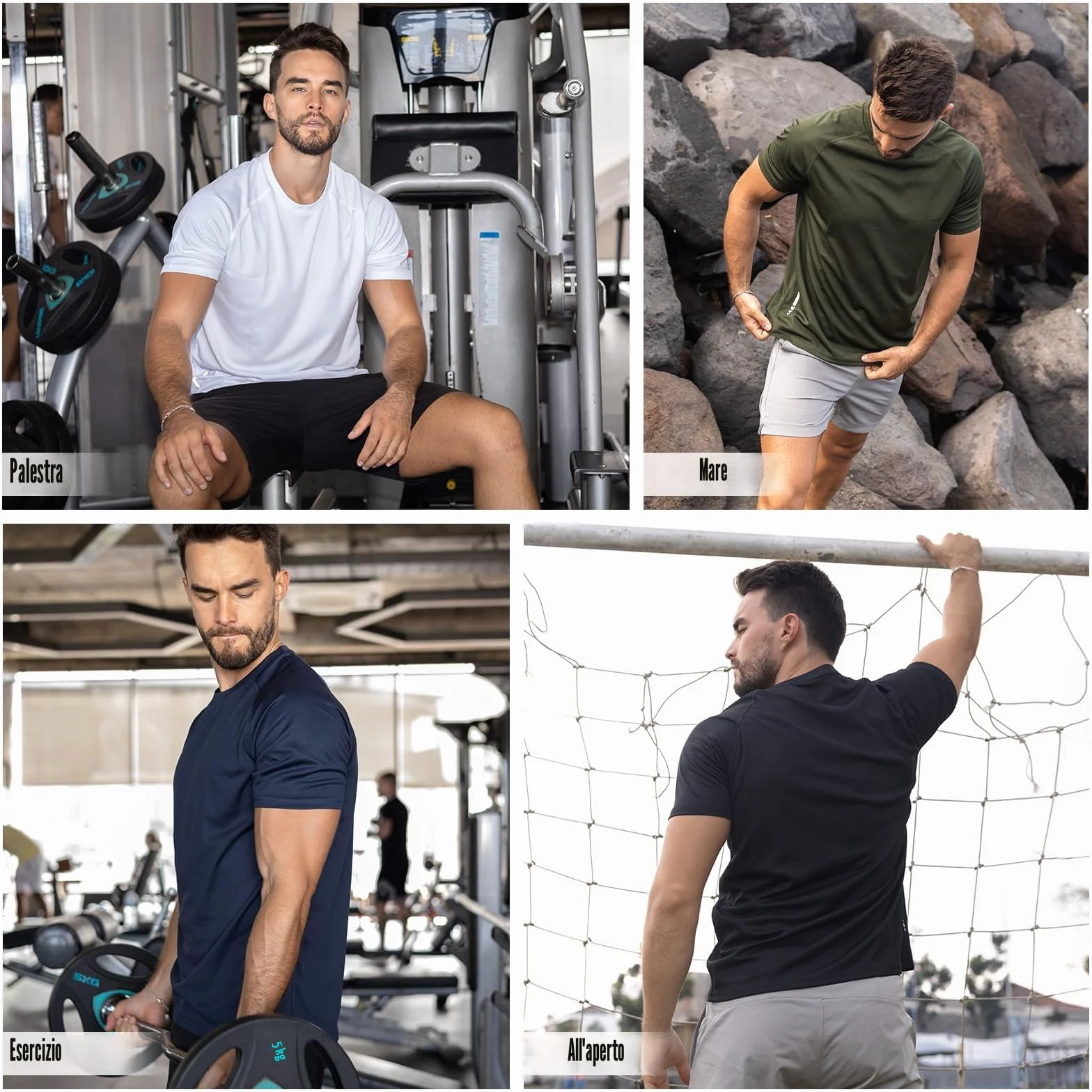 ZENGVEE 3 Pezzi Maglietta Uomo Manica Corta Asciugatura Rapida Sportiva Traspirante Palestra Running Trekking Fitness