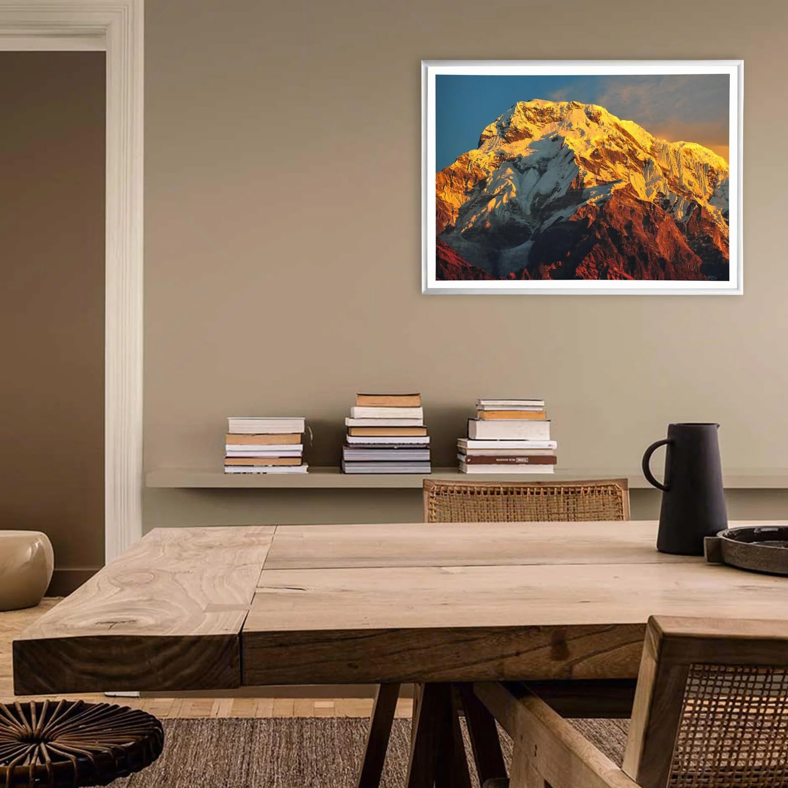 Sicignano | Cornice Bombata Moderna 35x50 cm in Legno Nero con Pannello MDF Robusto Vetro Crilex - Portafoto da Parete Orizzontale Verticale, per Foto Quadri Poster Documenti Diploma Laurea