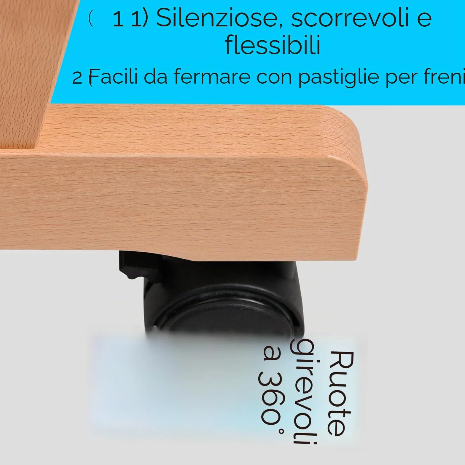 MEEDEN Scaffale grande in legno con ruote per opere d'arte fino a 119,4 cm naturale