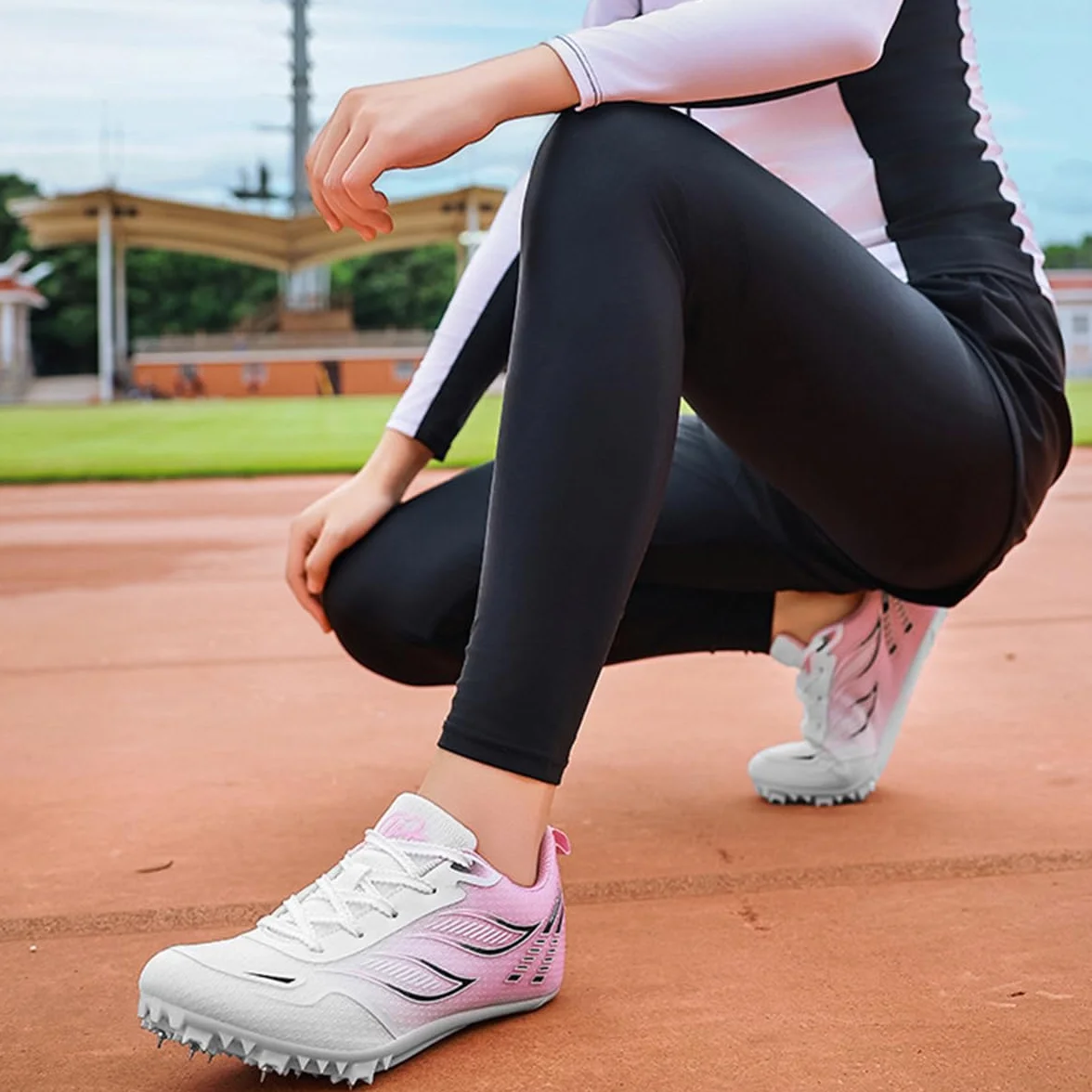 Scarpe da Atletica Leggera 7 Chiodi Donna Salto in Lungo Traspirante Antiscivolo