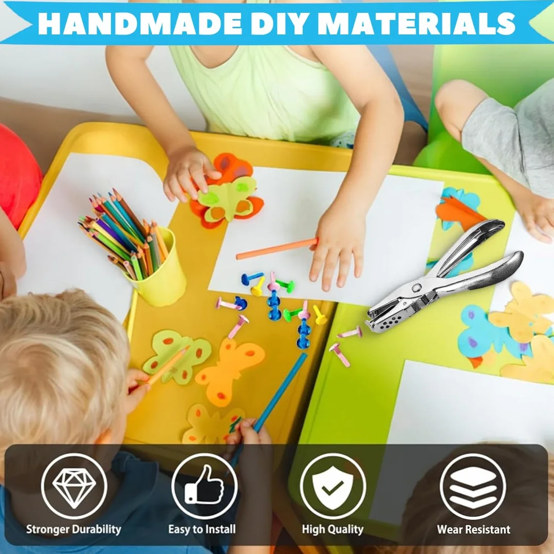 Fermacampioni Piccoli in Metallo 100 Pezzi per Scrapbooking, Chiodi ad Angolo a Due Gambe