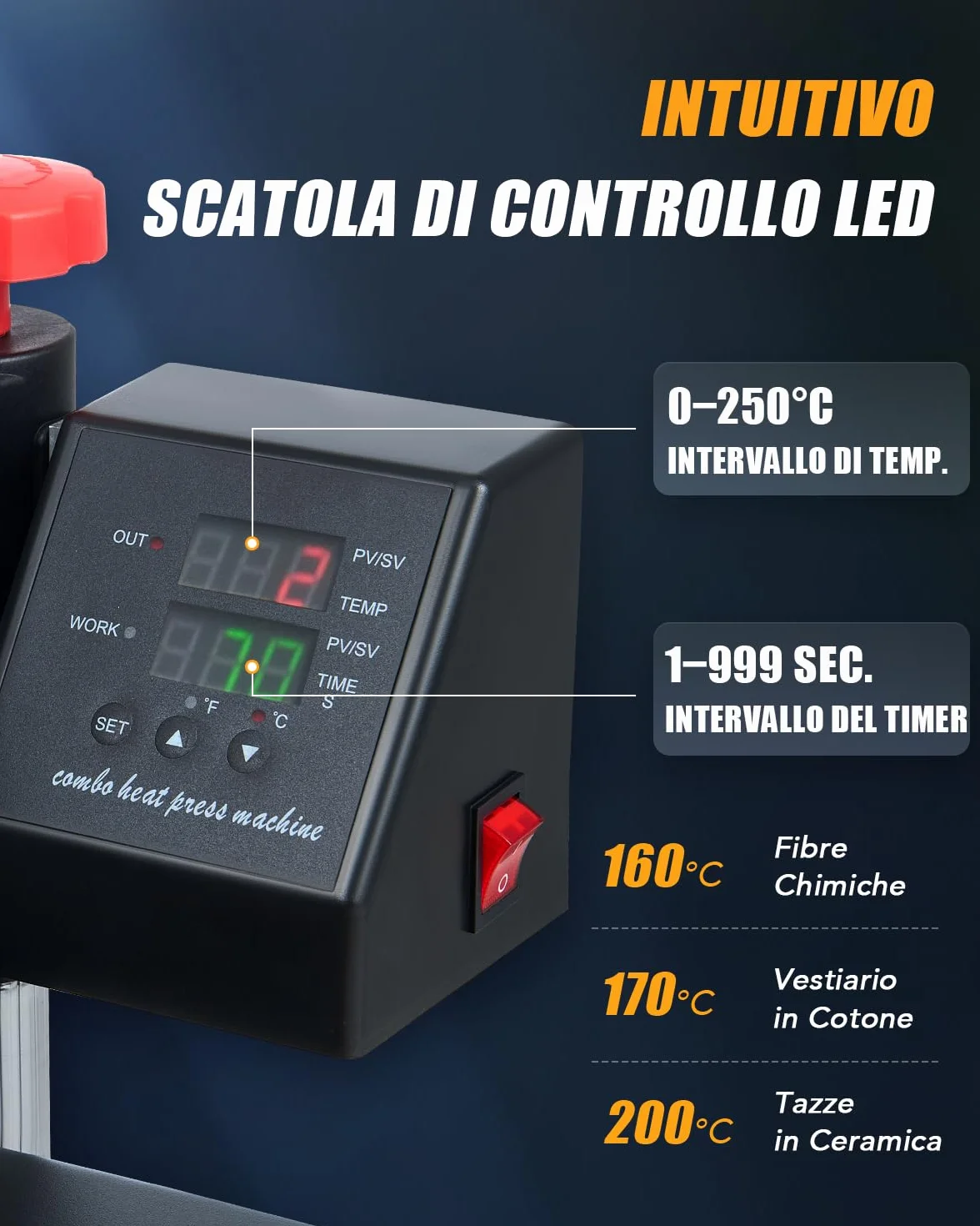 CREWORKS 38x38cm Pressa a Caldo 8 in 1 Macchina per Sublimazione Digitale Oscillante 360 Gradi Termopressa