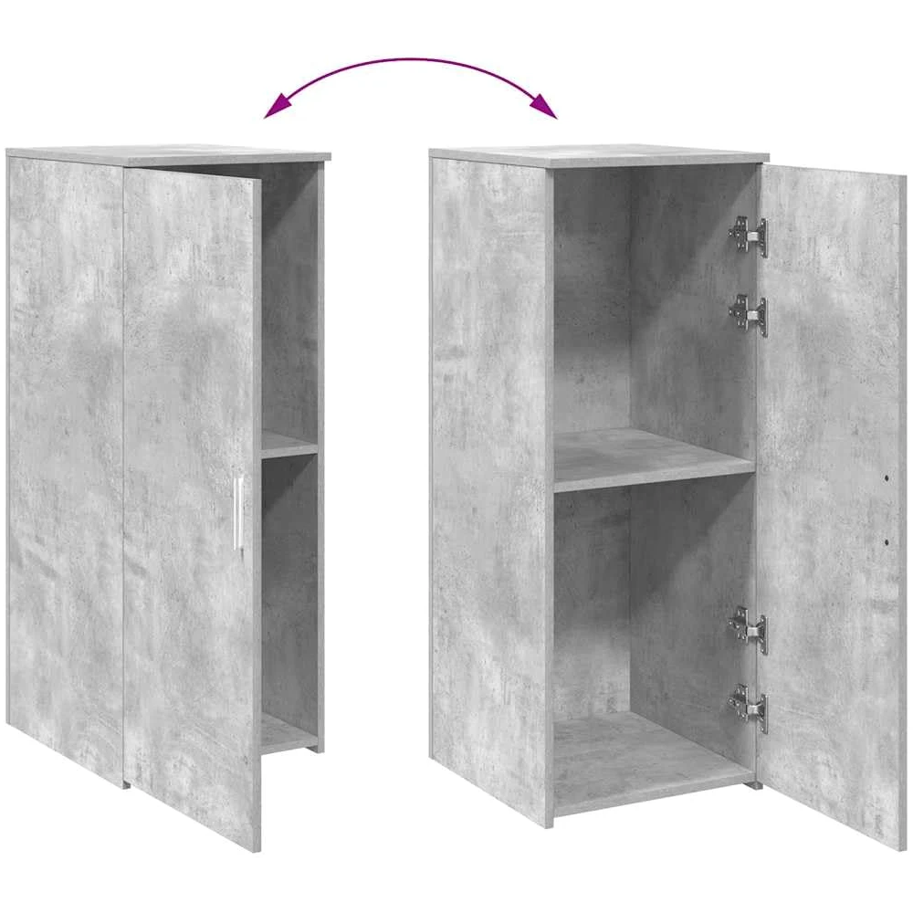 vidaXL Mobile Portaoggetti Grigio Cemento 40x45x103,5 cm in Truciolato, Armadio, Armadio da scrivania, Armadio da Ufficio, Armadio credenza