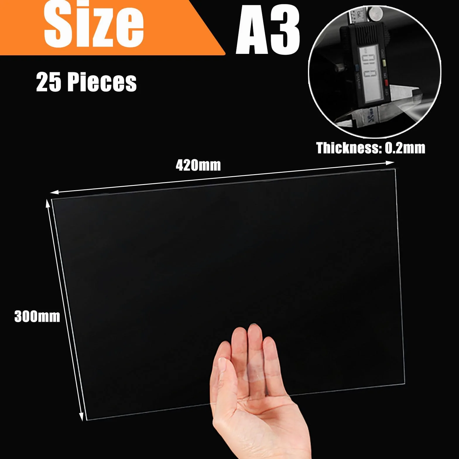 Foglio di Pellicola Pet ad Alta Temperatura A3(0.2mmx25pcs)