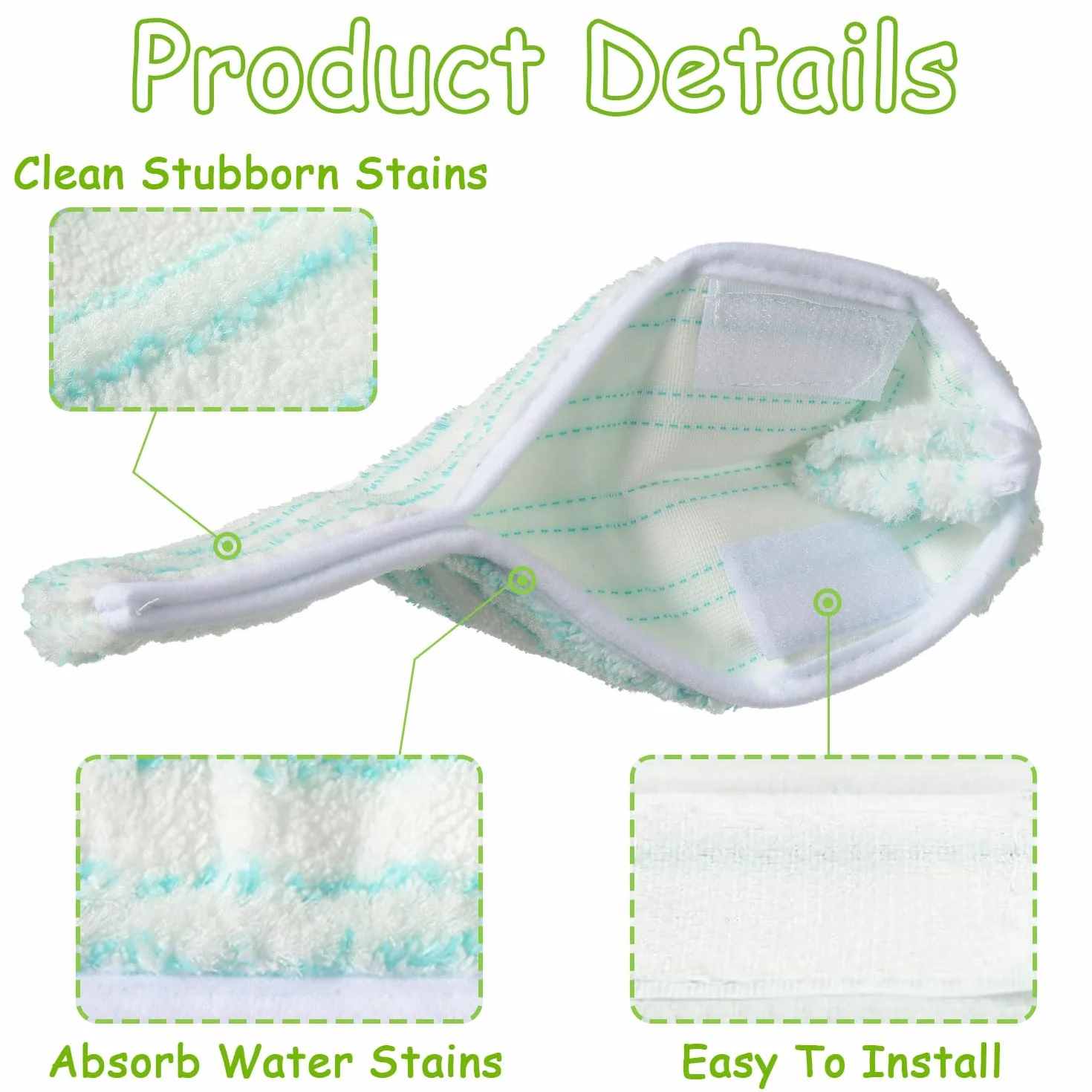 Leifheit Window Frame Cleaner M 27 x 7 cm Ricambio per Lavavetri, Copertura in Microfibra 3 Pezzi