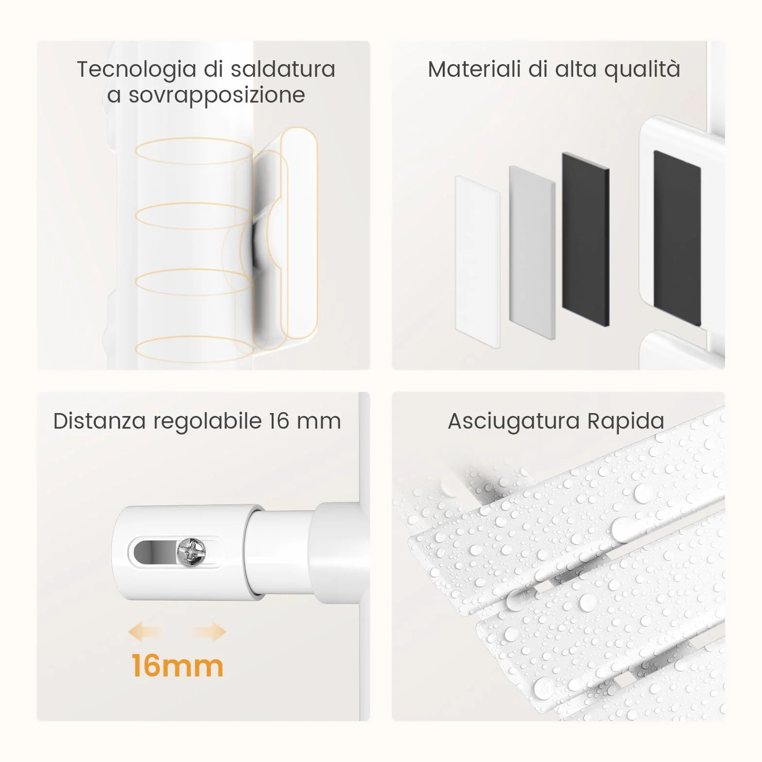 EMKE Scaldasalviette Elettrico 104x40 cm Bianco, Porta-Asciugamani Riscaldante con Termostato WiFi, 400W, Termoarredo Elettrico per Bagno