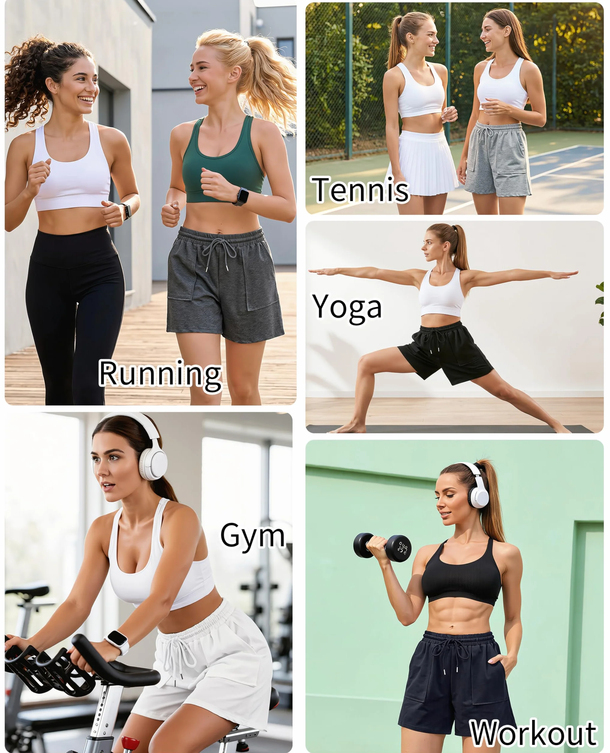 Wikoan Pantaloncini Sportivi da Donna Estivi S-XXL