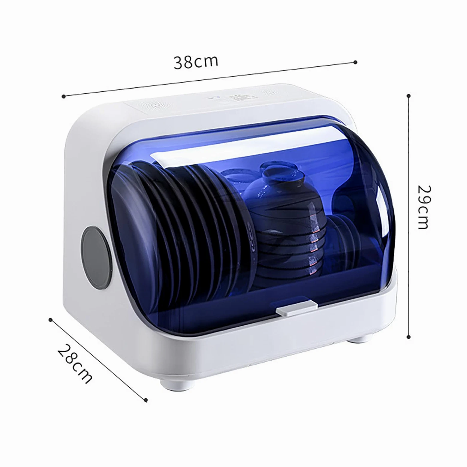 Armadietto per la pulizia UV, capacità di pulizia del 99,9%, ricaricabile tramite USB, multifunzione, per la disinfezione delle stoviglie, perfetto per casa, cucina, ufficio, salone, piastra di