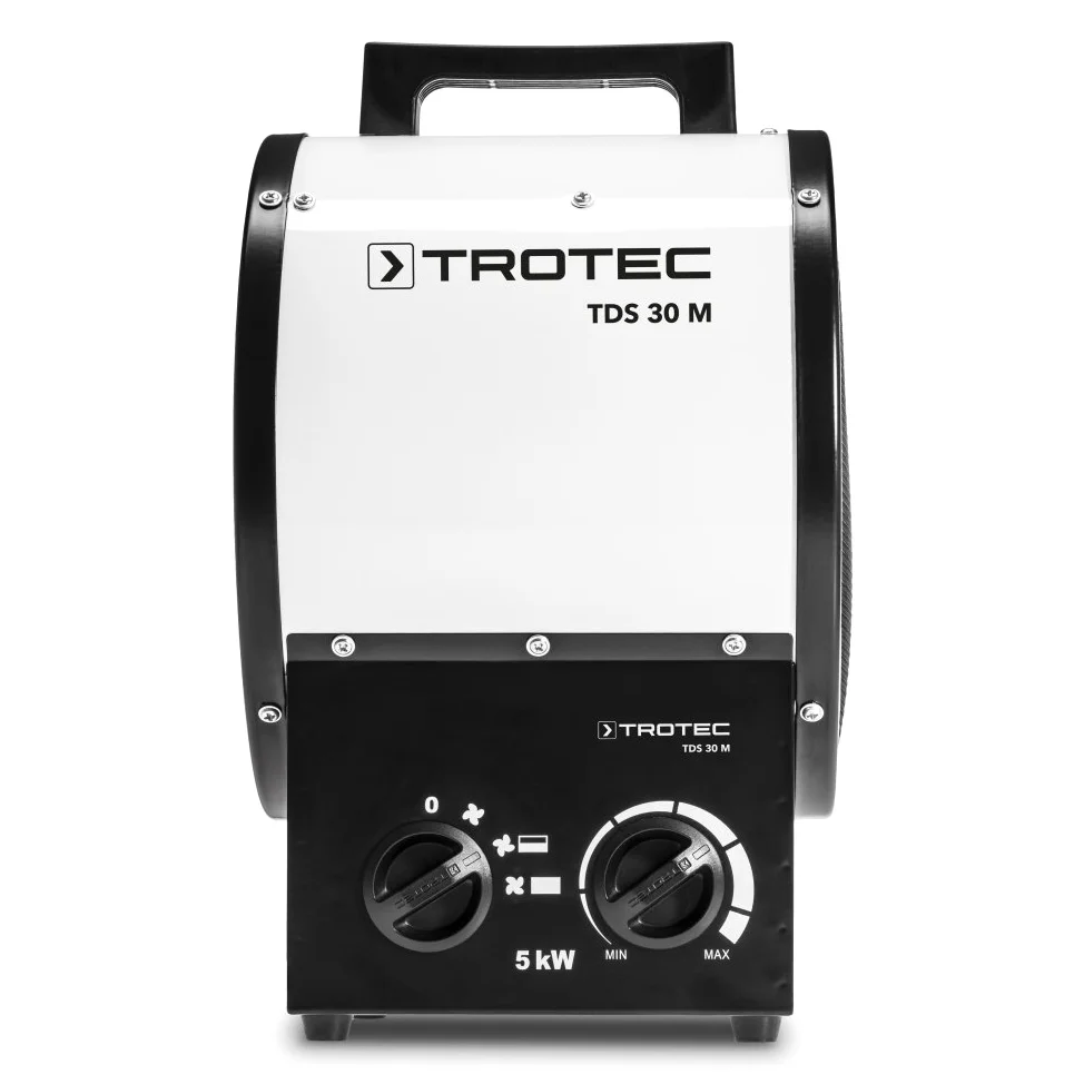 TROTEC TDS 30 M - Riscaldatore elettrico in ceramica, due livelli di riscaldamento e un livello di aria fredda separato, 5kW