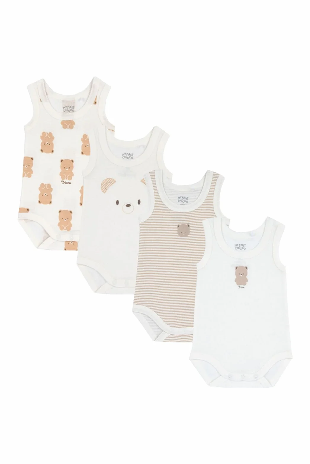 Chicco Body Neonato Set 5 Body Maniche Corte 100% Cotone Unisex Bambino 0-24 Miesi Designed in Italy