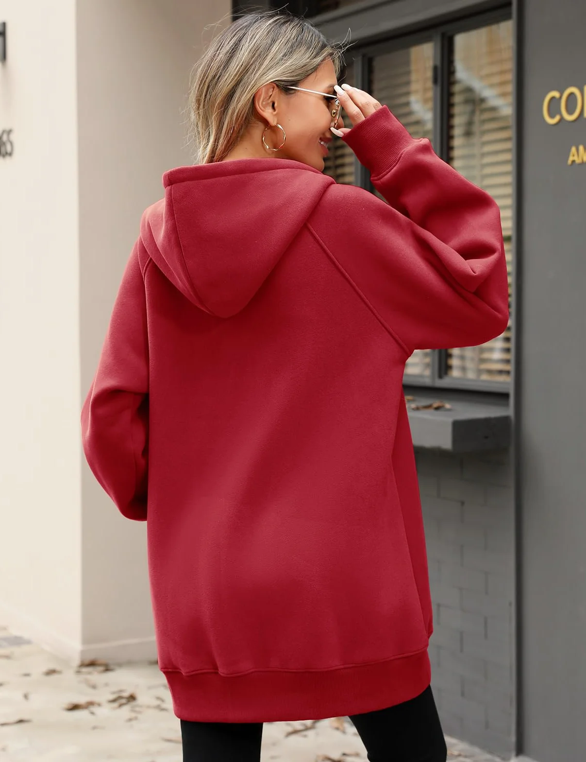 CMTOP Felpa Donna con Zip Lunga in Pile Casual Cotone Felpa con Cappuccio a Manica Lunga, Tinta Unita Classica Basic Felpe, Autunno Primavera Hoodie Sweatshirt con Tasche