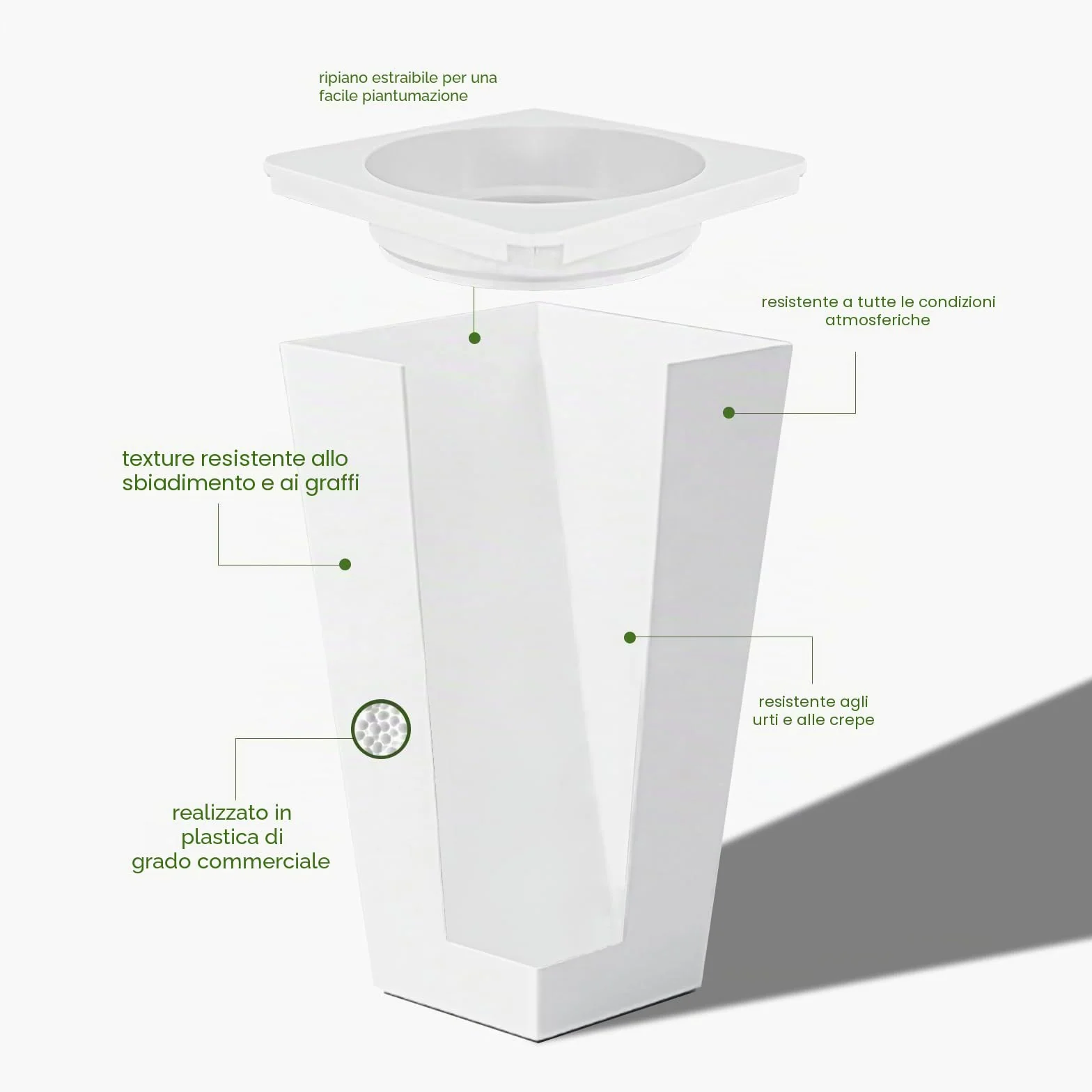 Pianta Artificiale Dracaena da 150cm Piante Finte da Interno Con Fioriera Alta Bianca Piante Artificiali da Esterno Per Soggiorno Camera da Letto Ufficio Casa Corridoio Decorazione (1Pz)