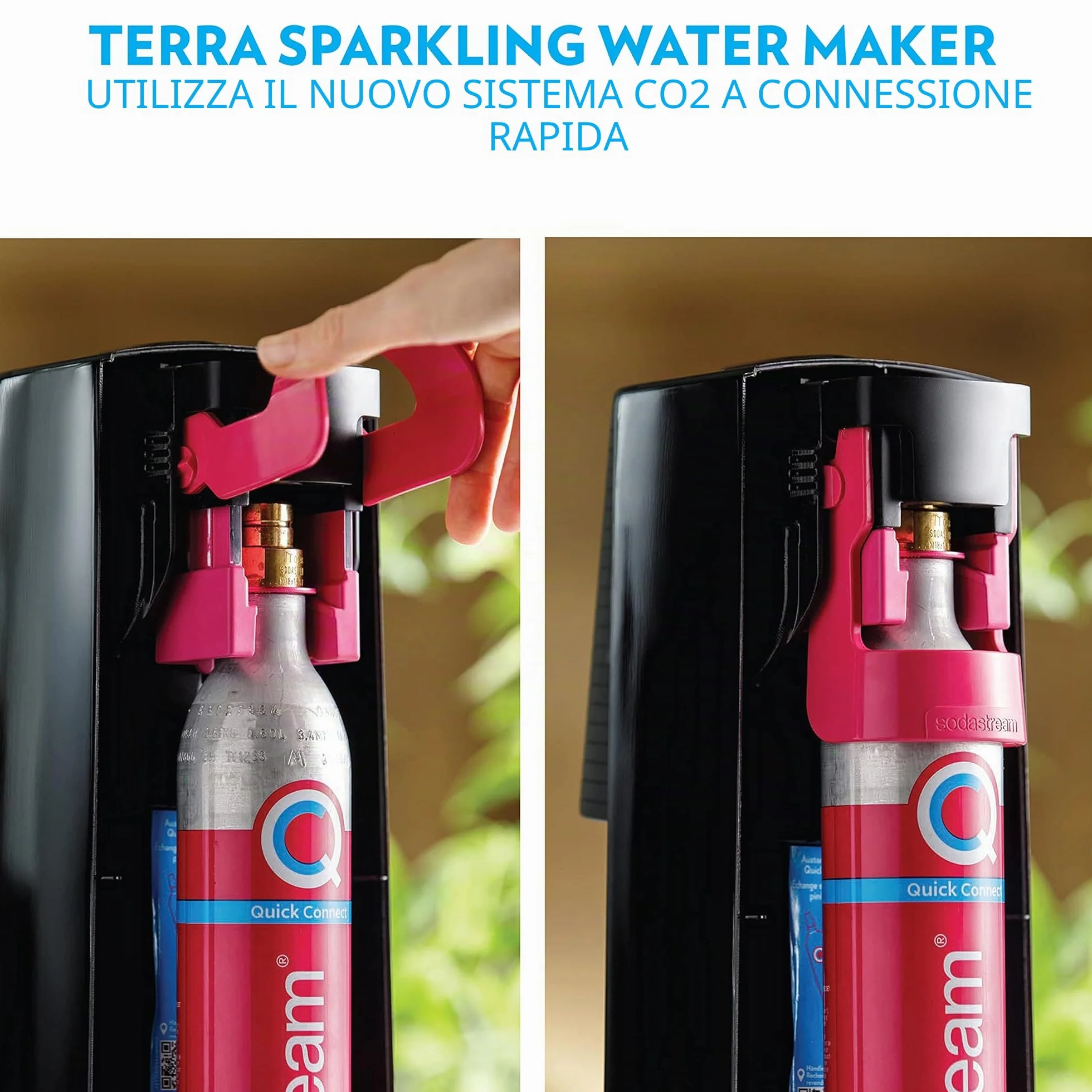 SodaStream Terra Macchina per acqua frizzante Nero con CO2 bottiglia lavabile in lavastoviglie