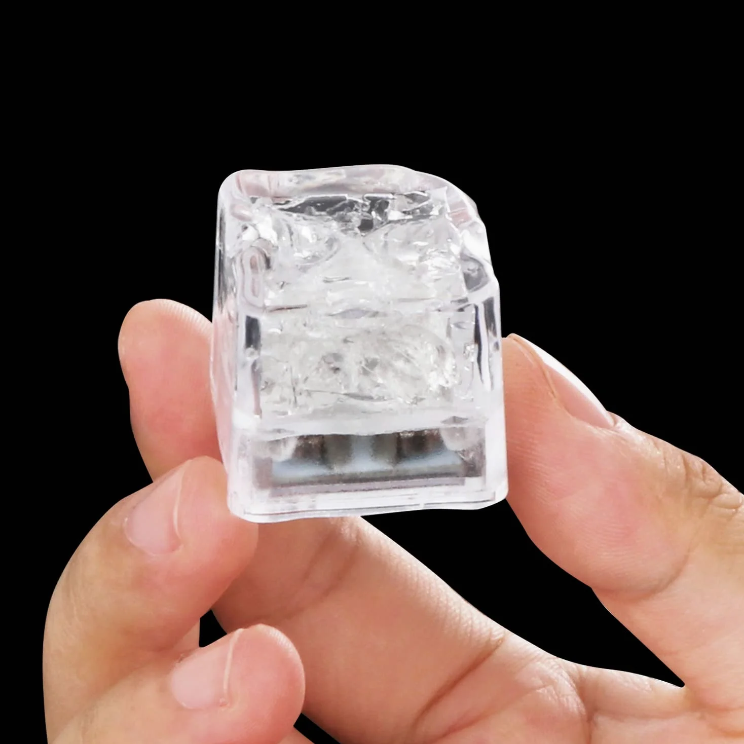 Cubetti di ghiaccio luminosi, 200 cubetti di ghiaccio a LED rosa per bevande, IP67, impermeabili, riutilizzabili, luci lampeggianti per club, bar, feste, matrimoni, cocktail