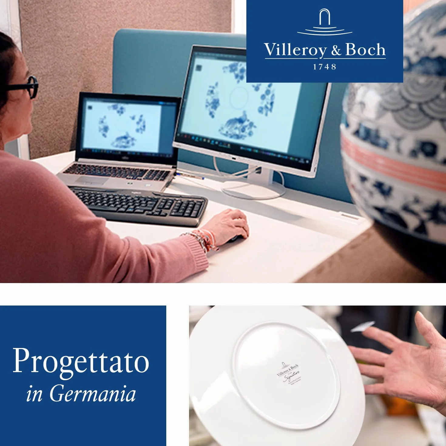 Villeroy & Boch Winter Bakery Delight Piatto Pasticceria Rettangolare Porcellana Bianco Rosso Piccolo