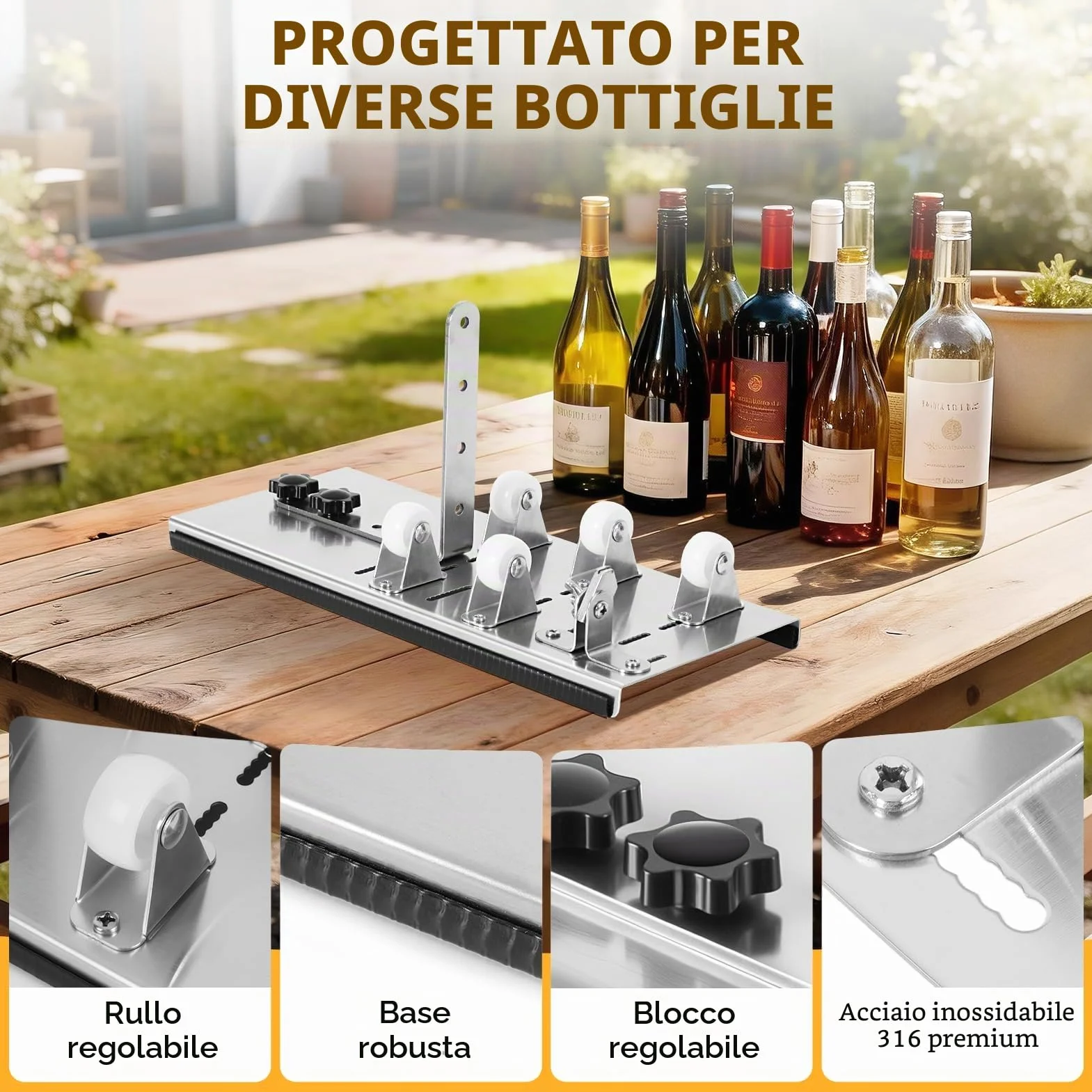 Tagliavetro Bottiglie Professionale, Taglierina per Bottiglia Vetro Vino Birra, Diamante Taglierino Vetro Acciaio Inossidabile Cutter