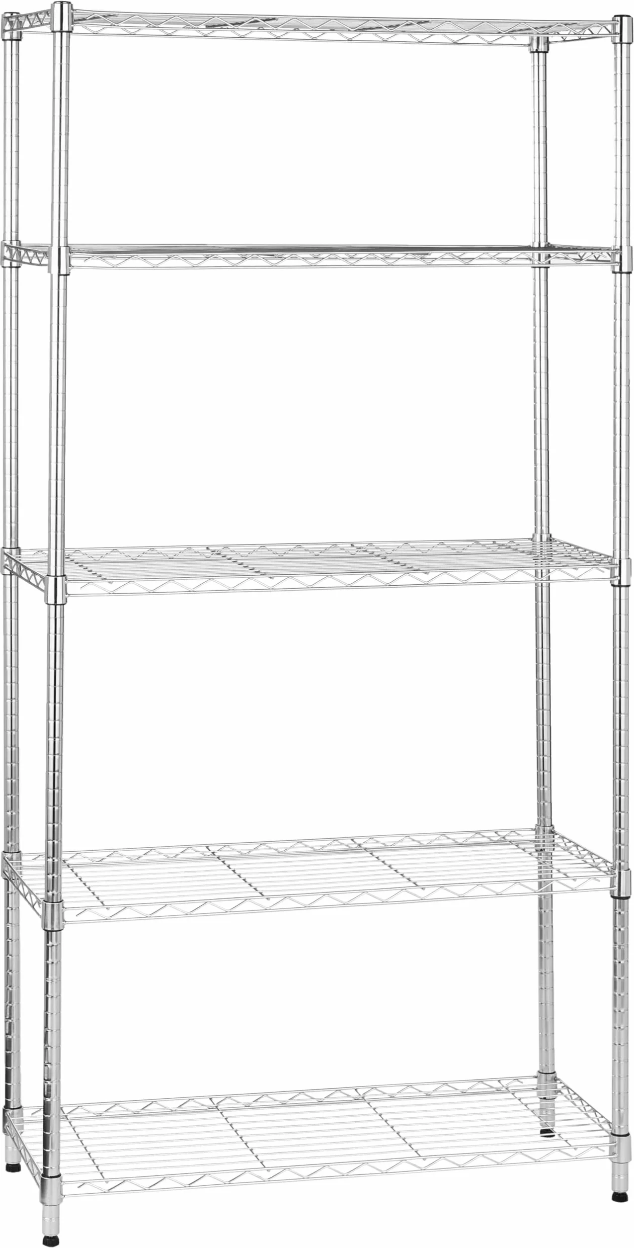 Amazon Basics Scaffaliera 5 ripiani regolabile 680 kg Cromo 36x91x183 cm