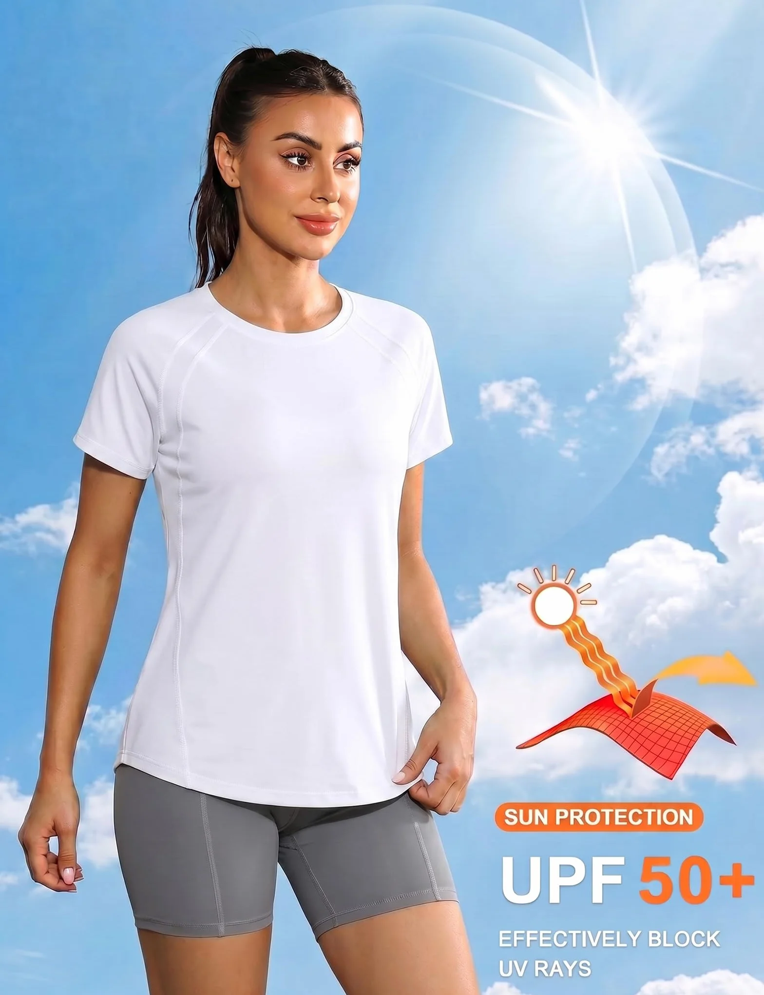 Gyabnw Maglietta Sportiva Donna Magliette Manica Corta Elastico Camicia Palestra Donna Indietro in Rete Traspirante Top Fitness Yoga Corsa Danza