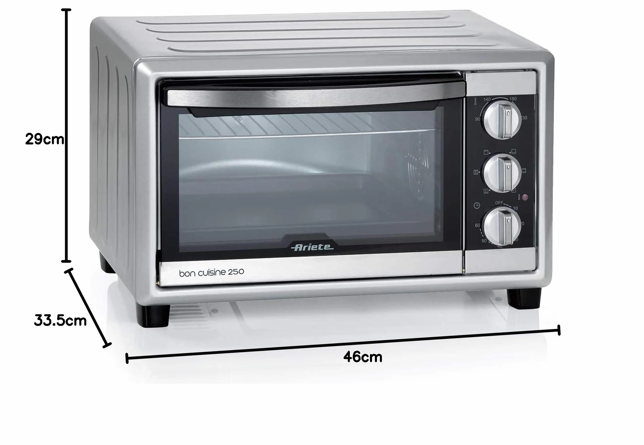Ariete 984 Bon Cuisine 250 Forno elettrico ventilato 25L 1500W 6 posizioni cottura Timer 60 min Argento