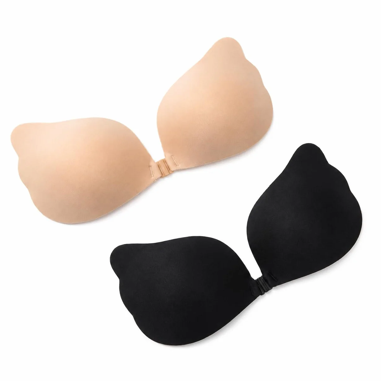 QM Reggiseno Adesivo Push Up per Seni Piccoli e Medi, Invisibile Senza Spalline, Chiusura Frontale, 2 Paia