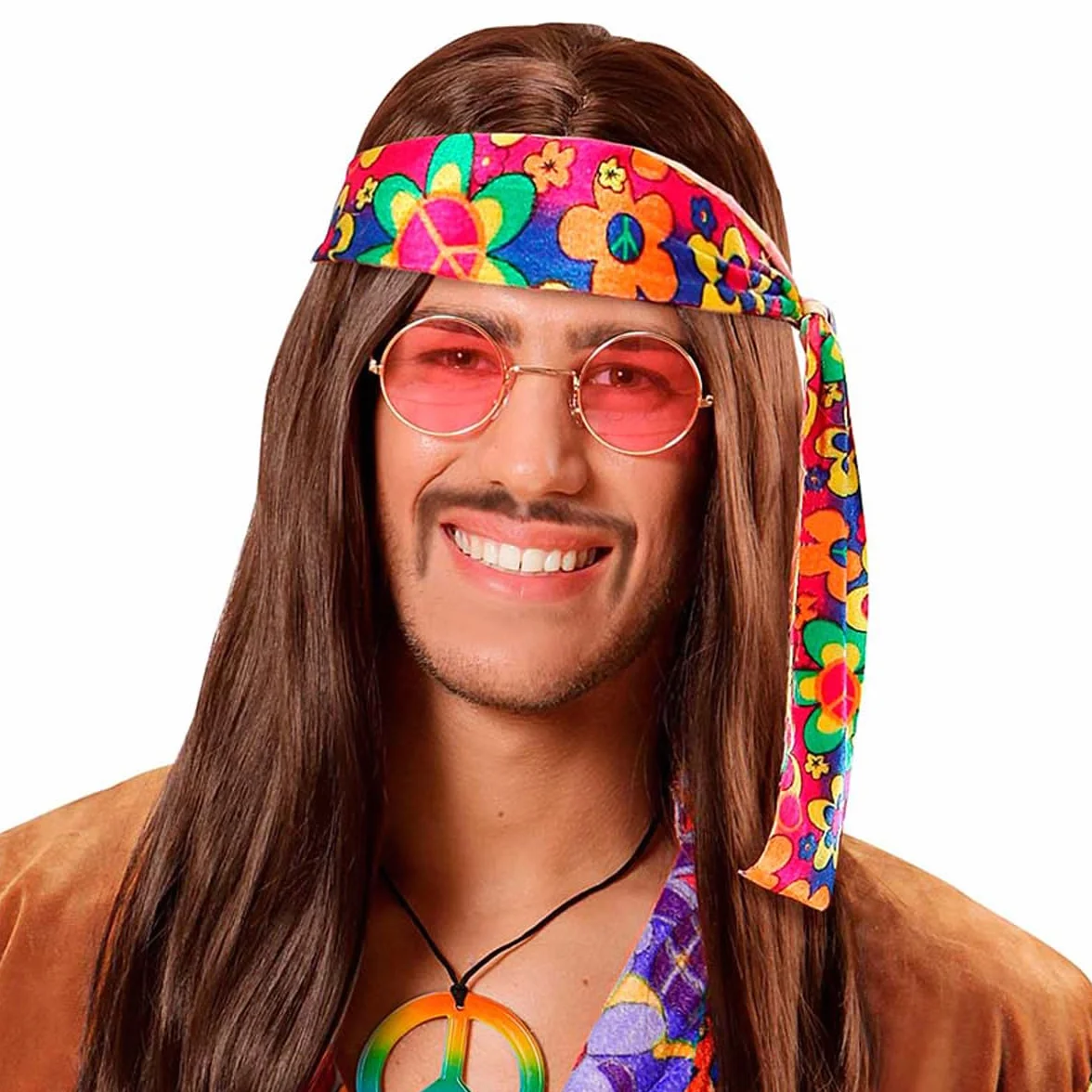 Collana Widmann Sancto Hippie con medaglione della pace multicolore