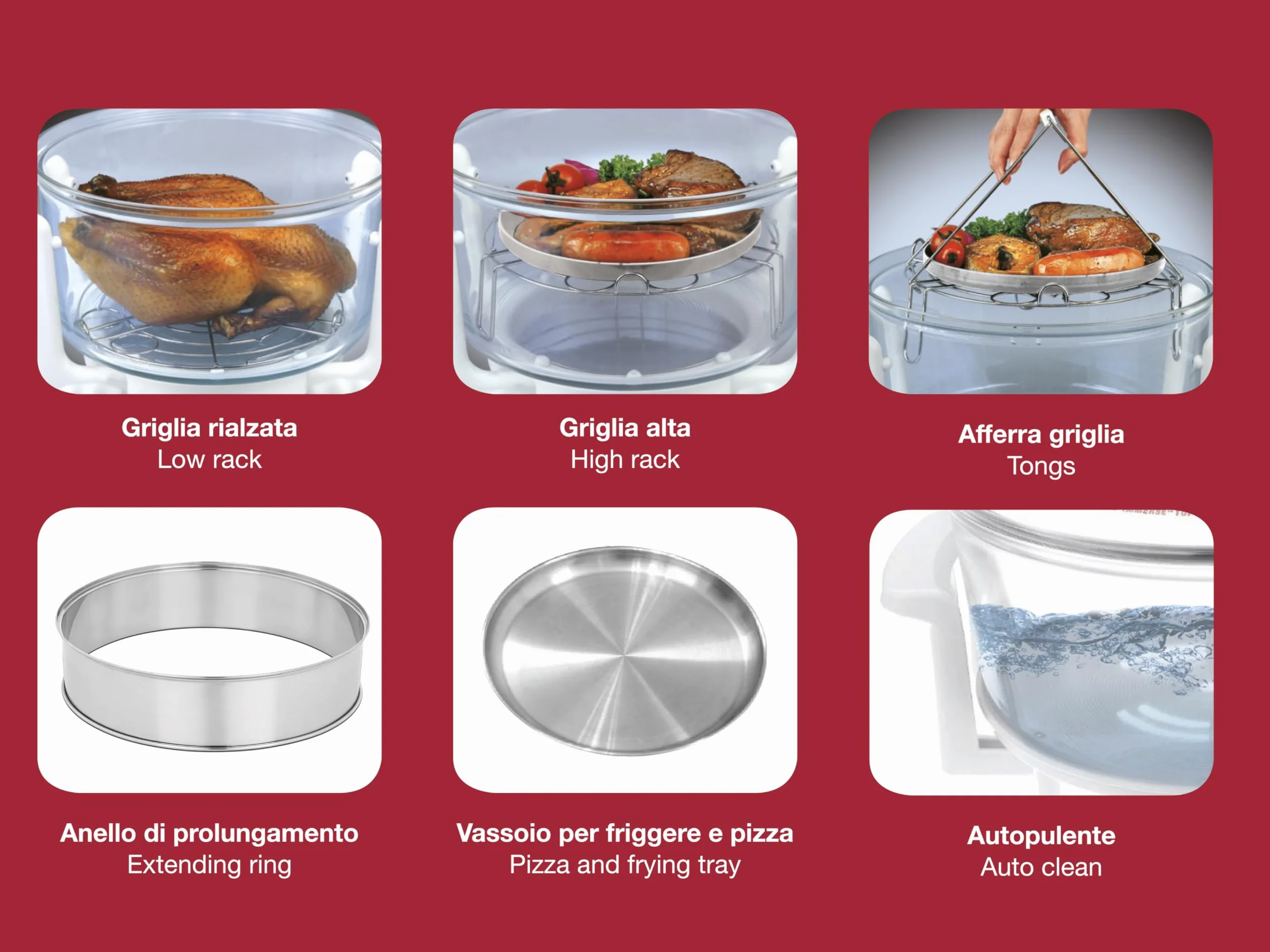 Beper BF.640 Forno Ventilato Multifunzione 12L 18L Timer 60 Minuti Temperatura 250° Accessori