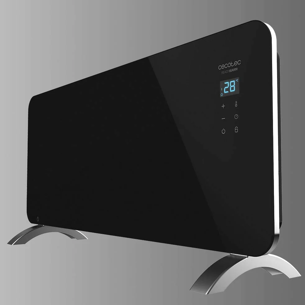 Cecotec Radiatore Elettrico Basso Consumo Ready Warm 6770 Crystal Connection. Wifi, 2000 W, Termostato Regolabile, Timer, Supporto a piede, Protezione surriscaldamento, Nero