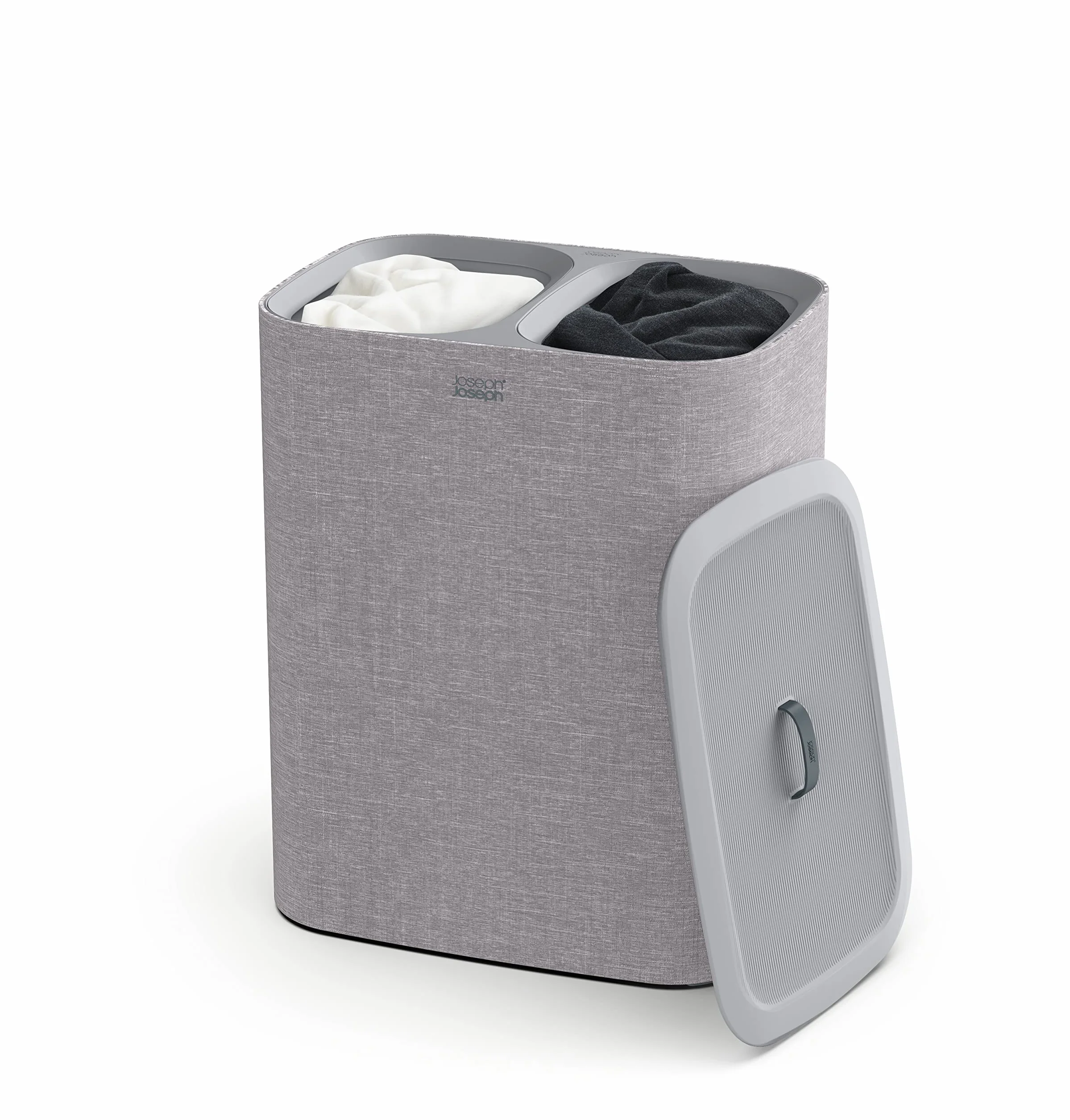 Joseph Joseph Tota Cesto da Biancheria 90 litri con separatore, 2 sacchi rimovibili Grigio