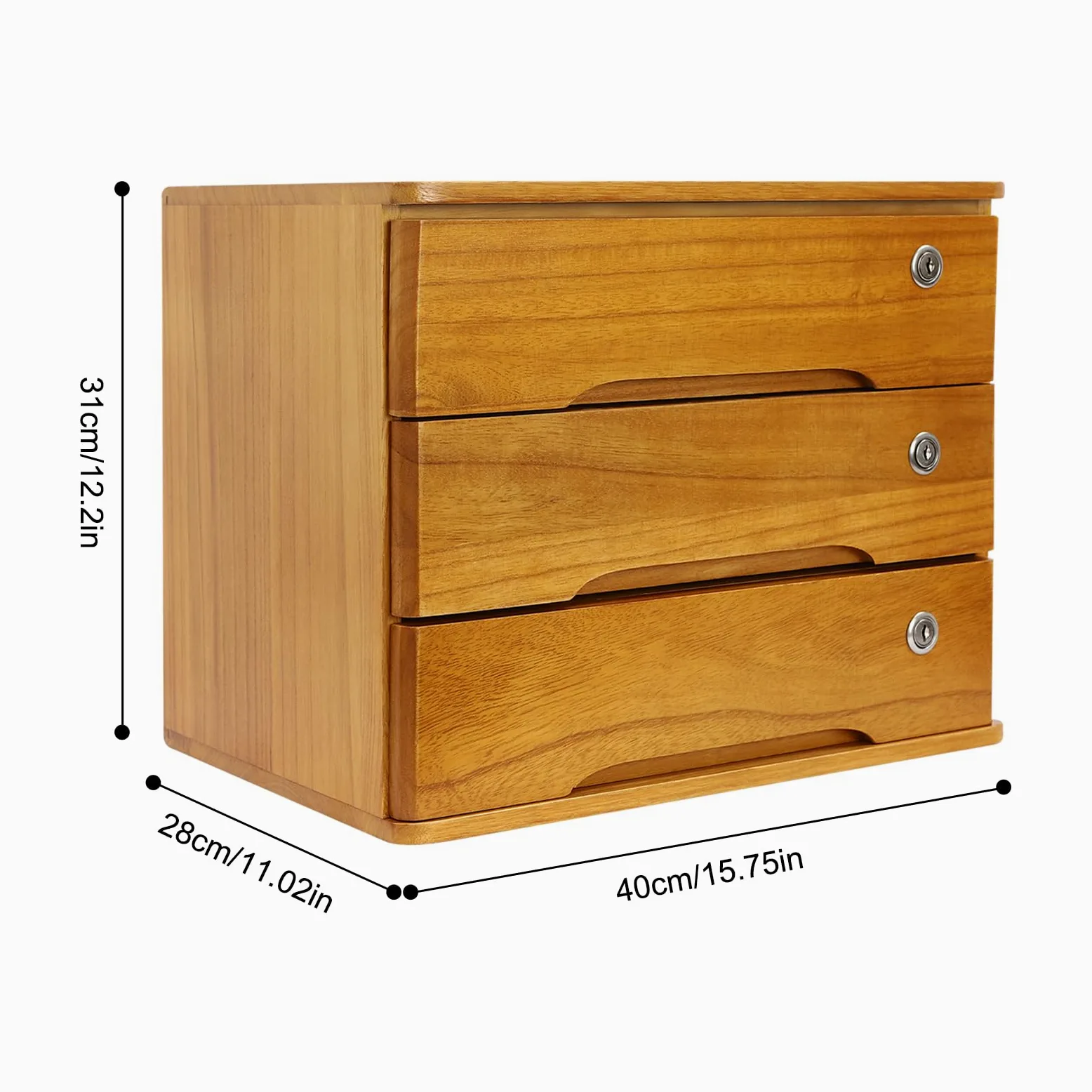 Mensola da ufficio, 3 strati, con 3 chiavi e 6 cassetti, in legno, portata massima 30 kg, per ufficio, studio, camera da letto, comò