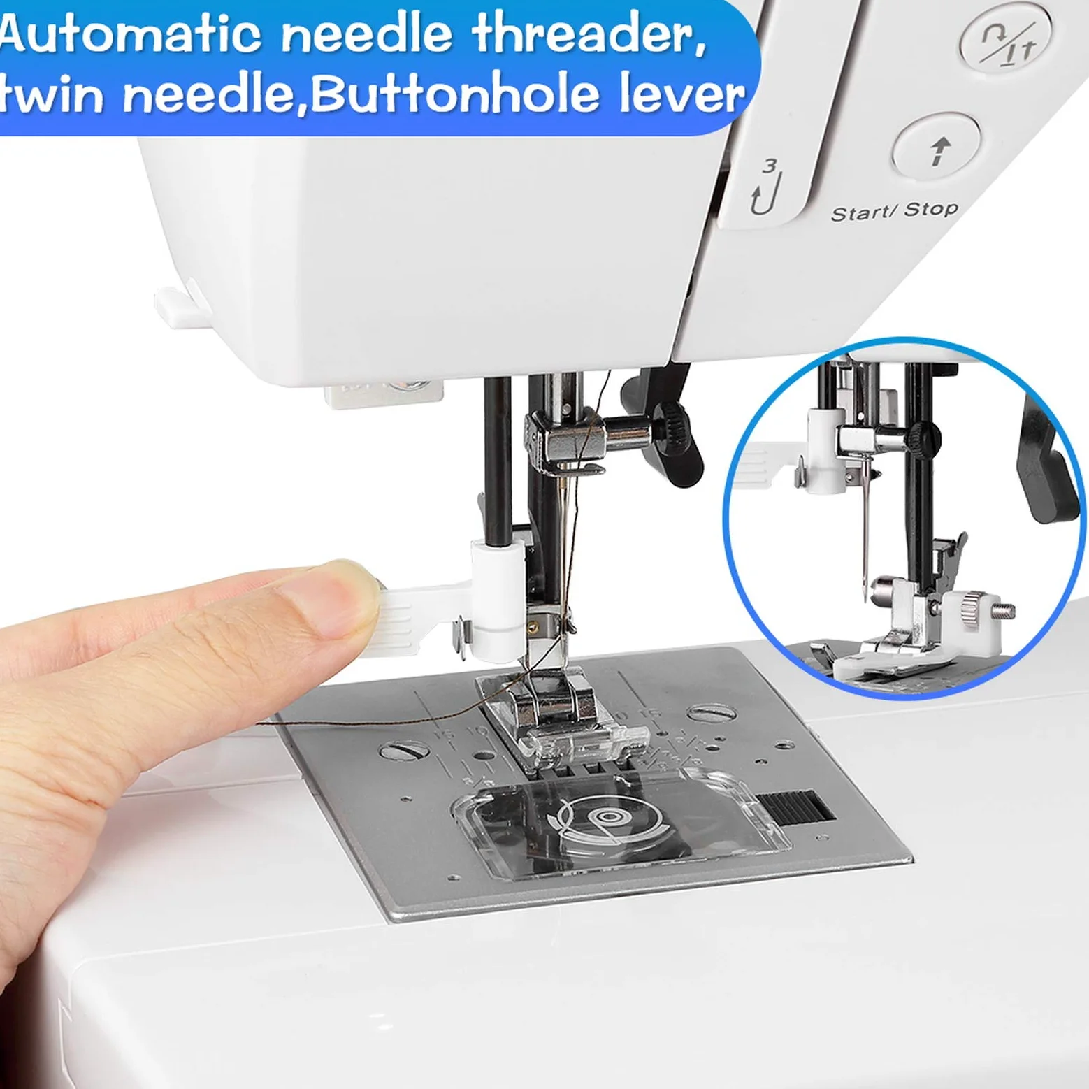 Uten Macchina da Cucire elettronica Overlock 200 Pedale Macchina per Cucire Professionale Bianco