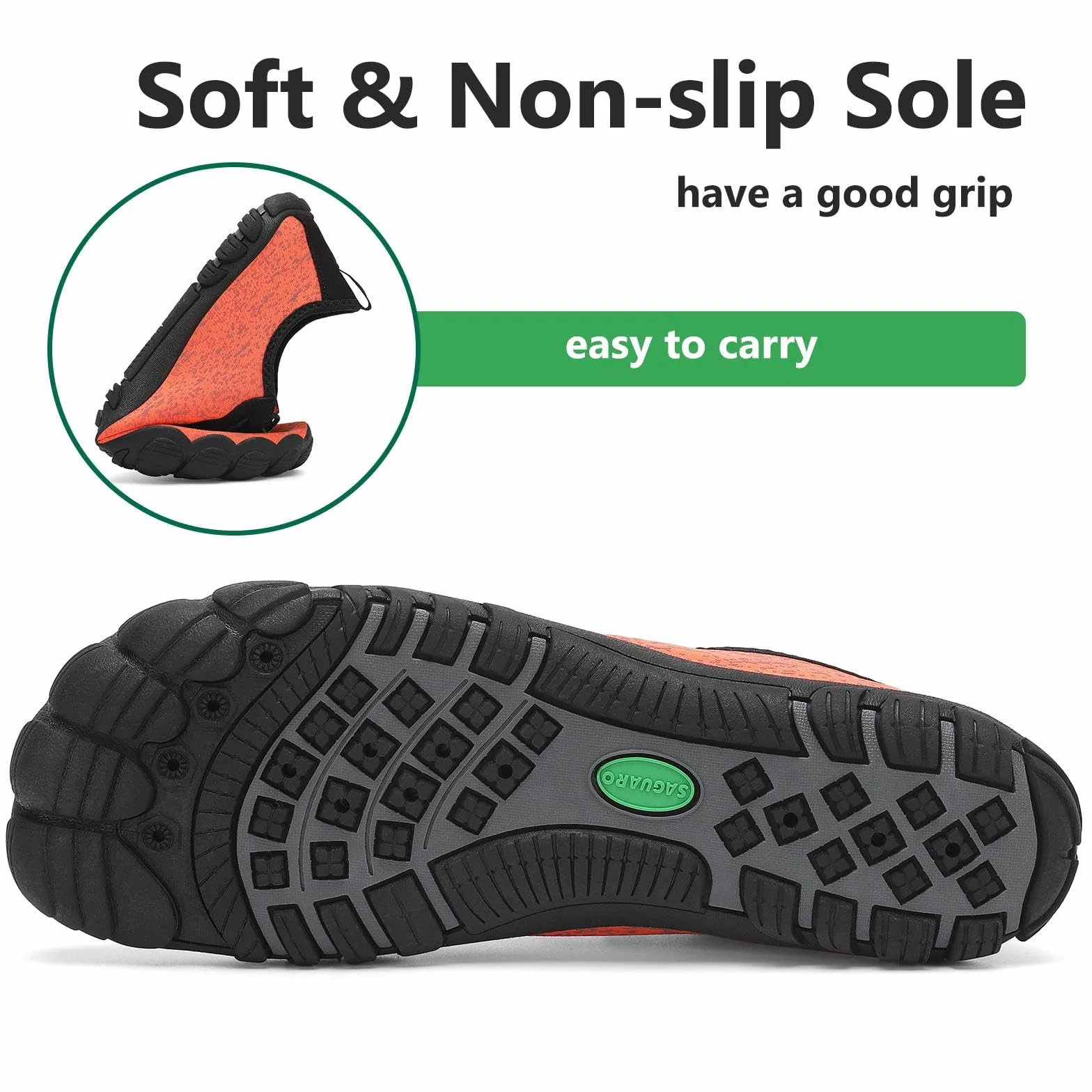 SAGUARO Scarpe da Sport Acquatici Suola Spessa