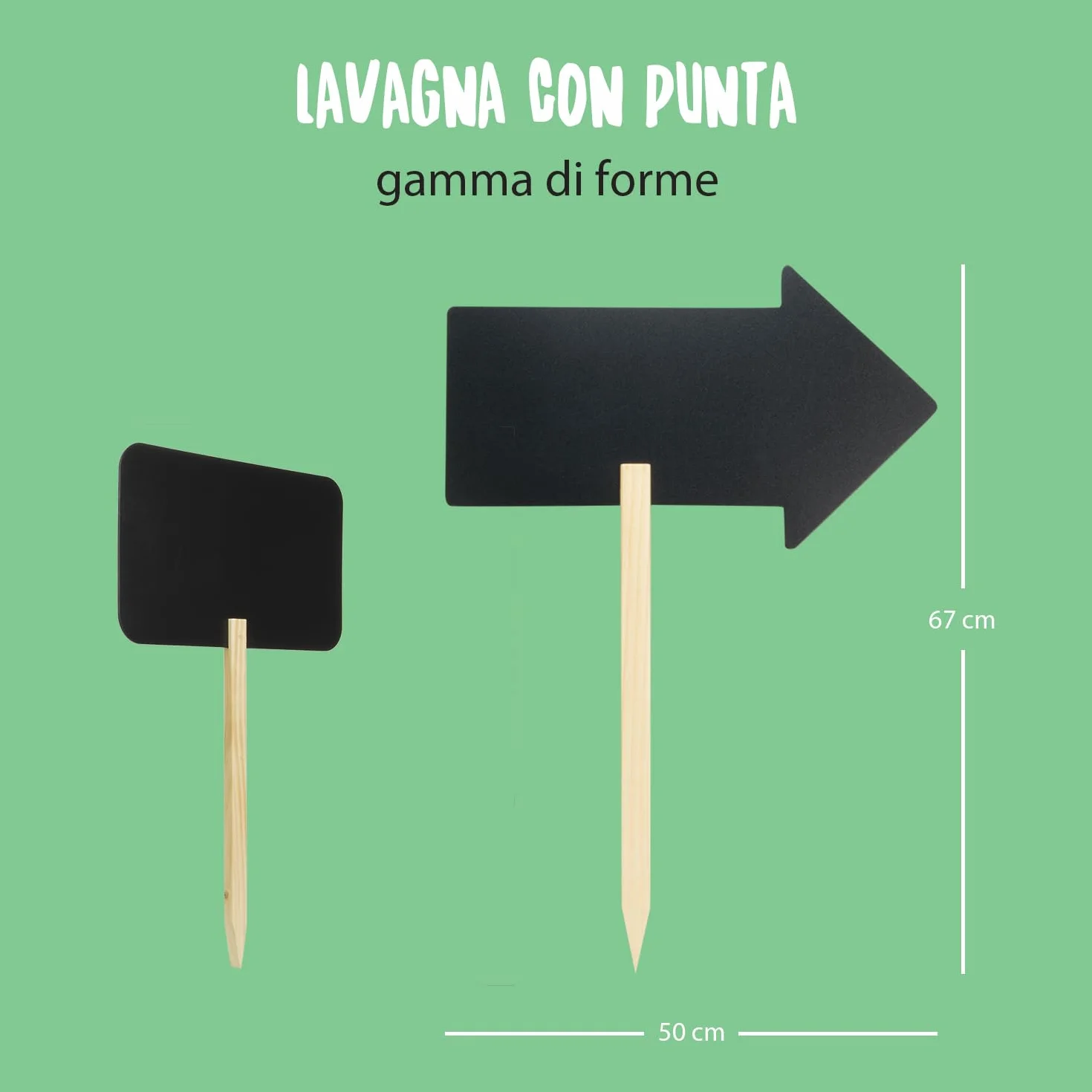 SECURIT - Lavagna A Forma Di Freccia Con Punta Di Legno E 1 Pennarello A Gesso Liquido Bianco - Per Caffè, Ristoranti, Bar, Negozi - 49,2x67 cm