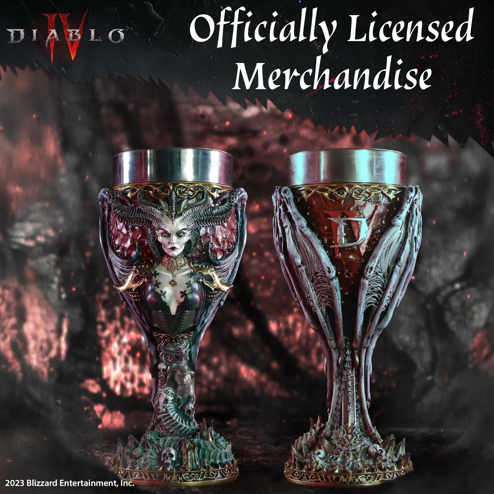 Nemesis Now Diablo® IV Lilith Calice 19,5 cm, resina con licenza ufficiale Diablo, design esclusivo, Diablo Drink Cup, Cast in resina fine, sapientemente dipinta a mano, inserto rimovibile