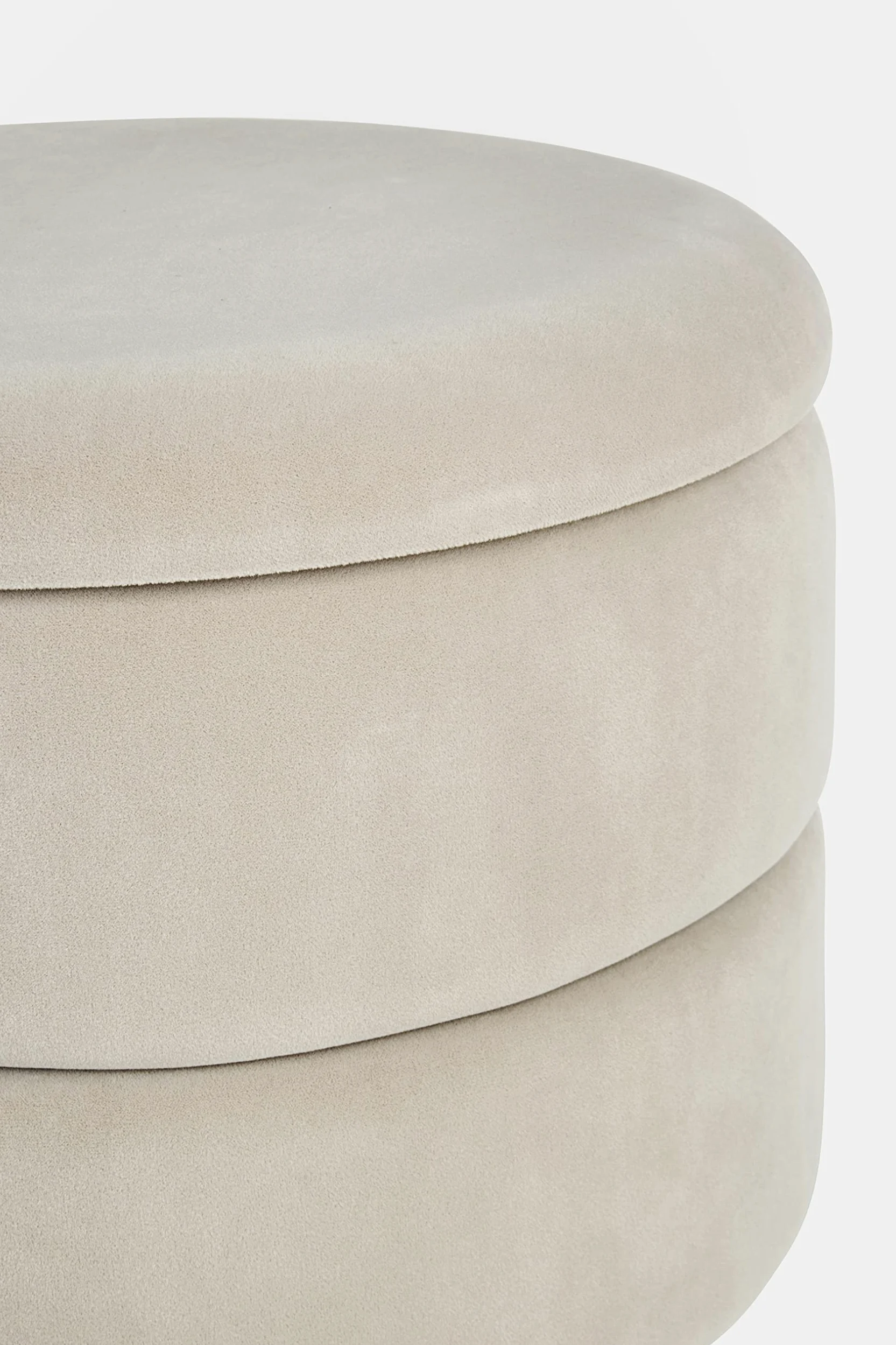 KONTE.DESIGN Pouf contenitore PAVLINA , tessuto effetto velluto Beige