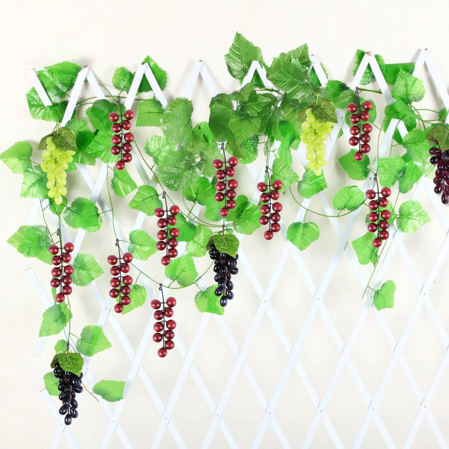 Uva Artificiale Viti Finta Spiedini Plastica Frutta Decorativa Realistica 10 Pezzi
