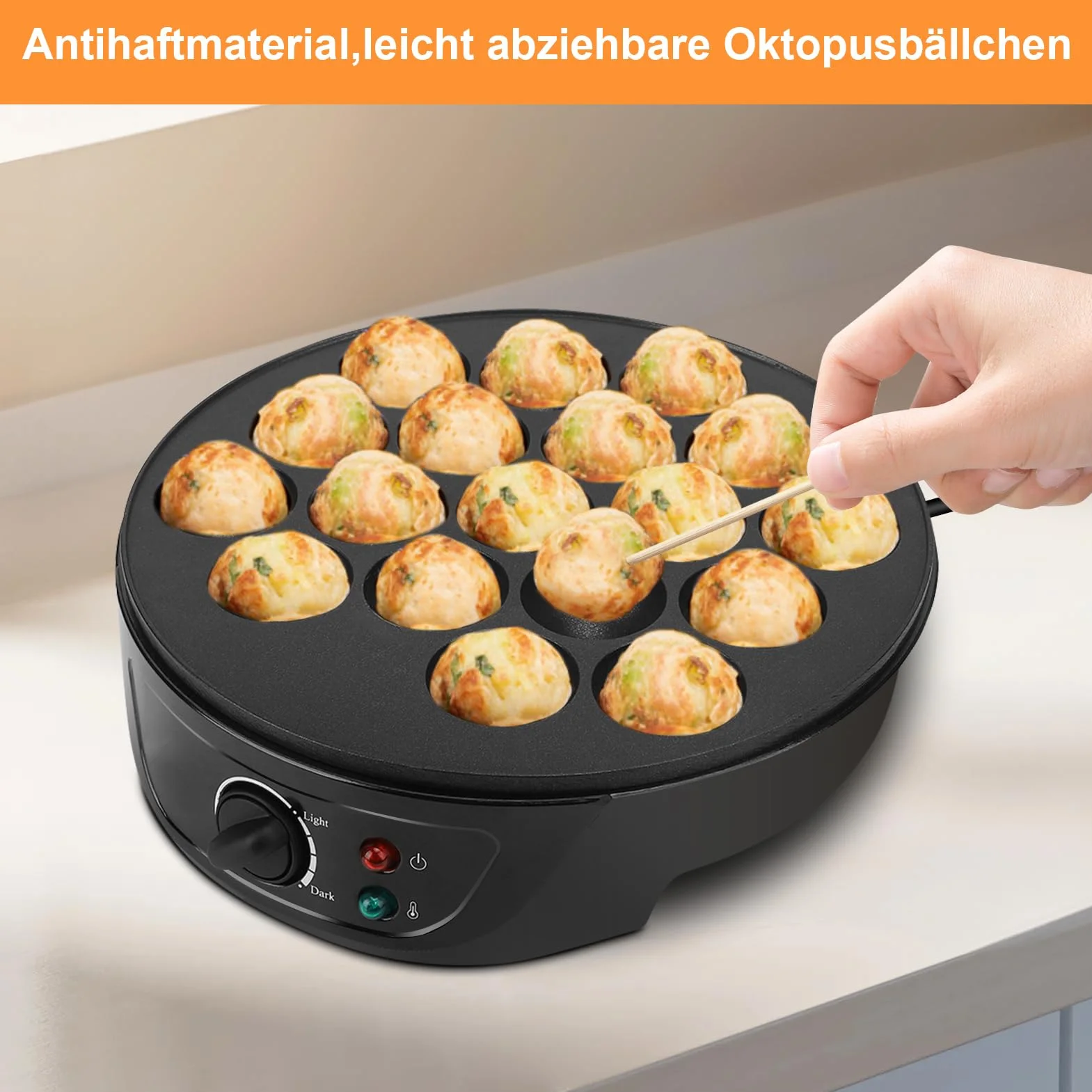 Takoyaki Pan Elettrico Takoyaki Maker 18 fori per produzione giapponese