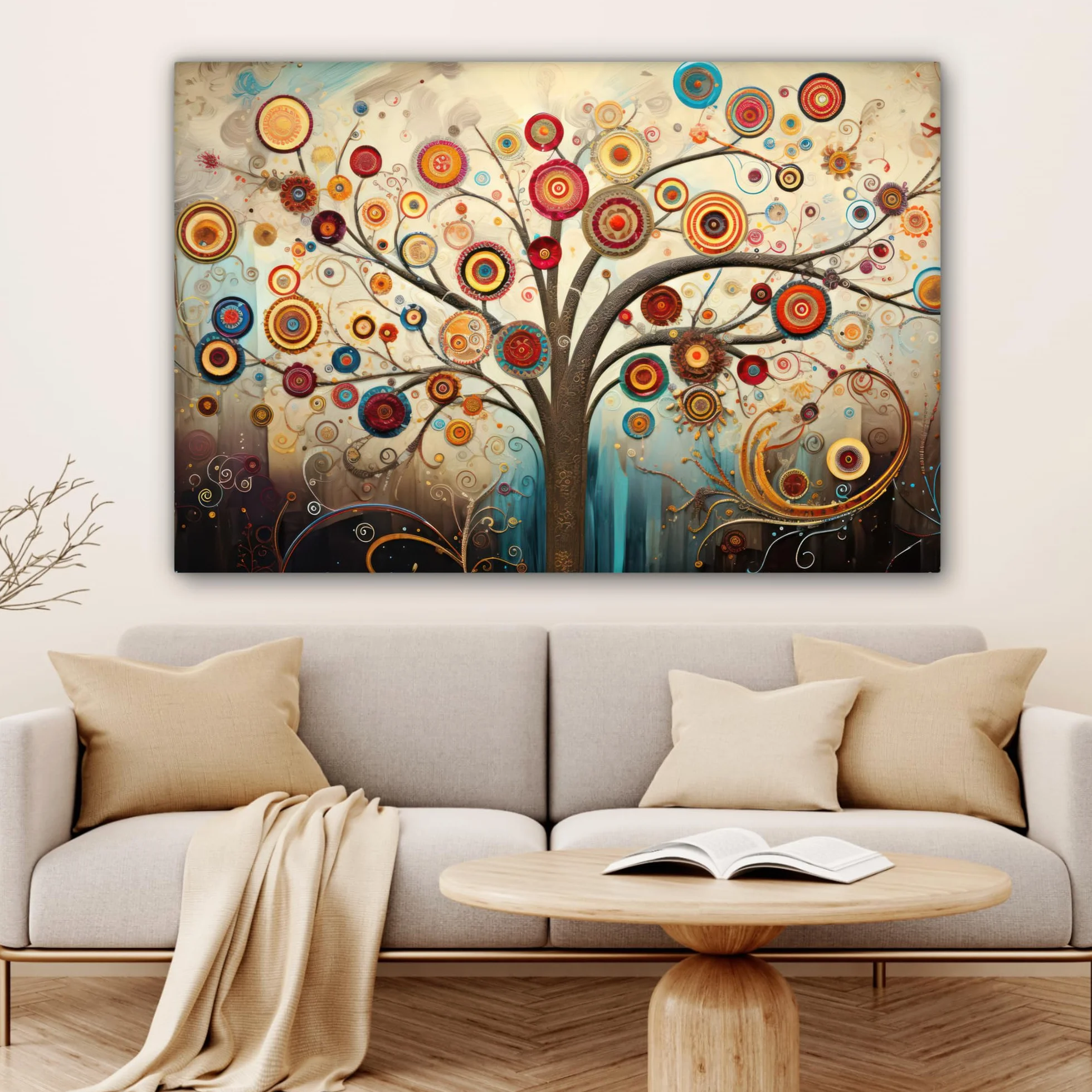 MuchoWow Quadro Albero della Vita 120x80 cm Decorazione Parete Moderna Soggiorno Camera da Letto