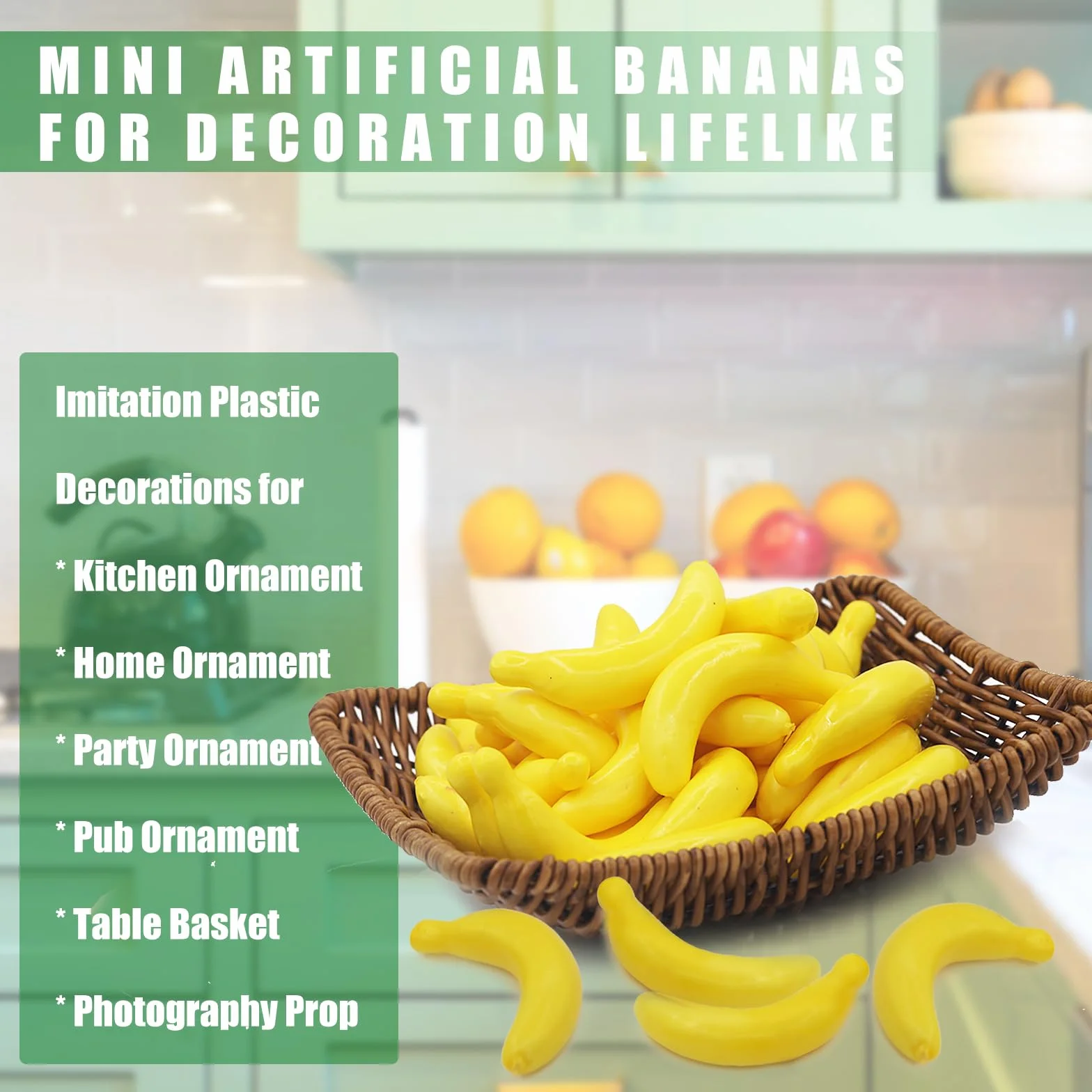 Banane artificiali realistiche in plastica 30 pezzi decorazione