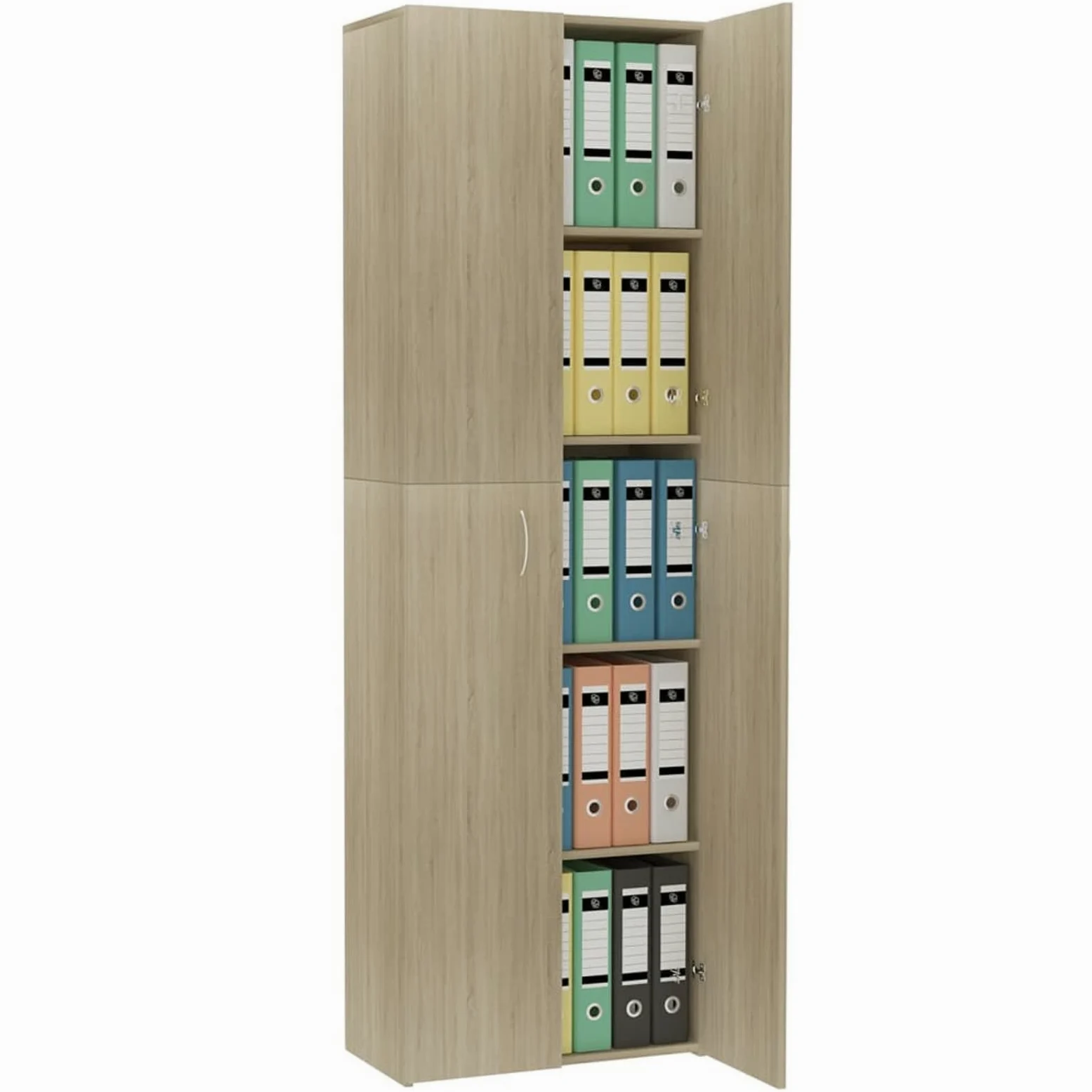 Armadio per Ufficio Rovere Sonoma 60x32x190cm Legno Multistrato,Armadio per Ufficio,Armadi Archivio,Armadio per Collezione per Ufficio-800300