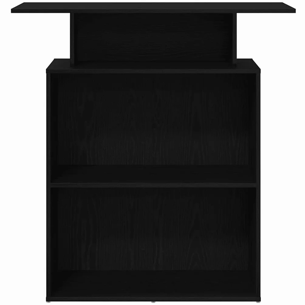 Bancone per ricevimento, in legno nero, 100 x 40 x 104 cm, con ripiano, stabile scrivania da ufficio, tavolo da lavoro per casa, ufficio, reception, postazione di lavoro versatile