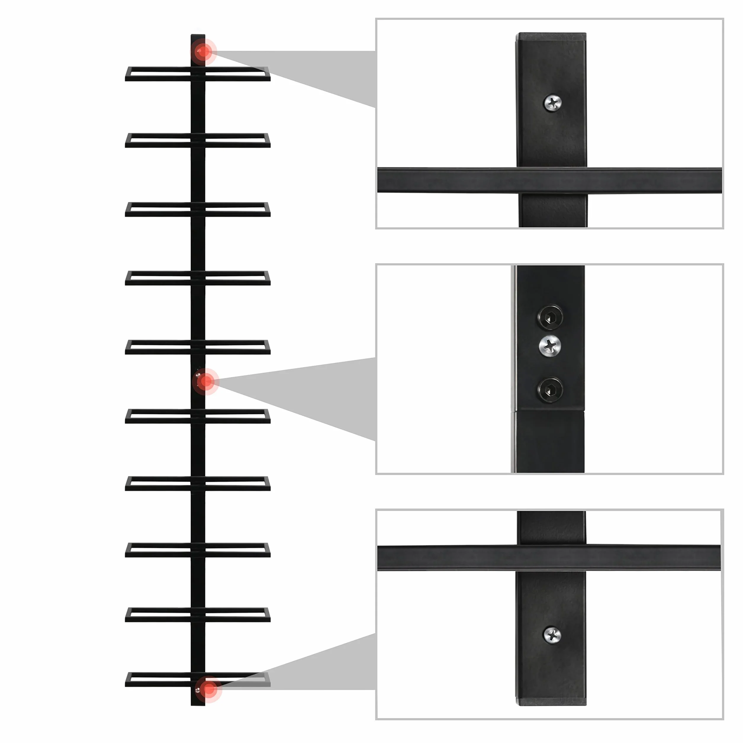 Yaheetech Portabottiglie da Parete per 10 Bottiglie in Metallo 126 cm Scaffale Vini