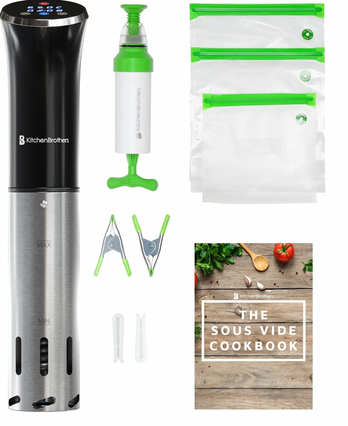 KitchenBrothers Termosubacqueo sottovuoto 1200W regolabile 0-95℃ (Nero)