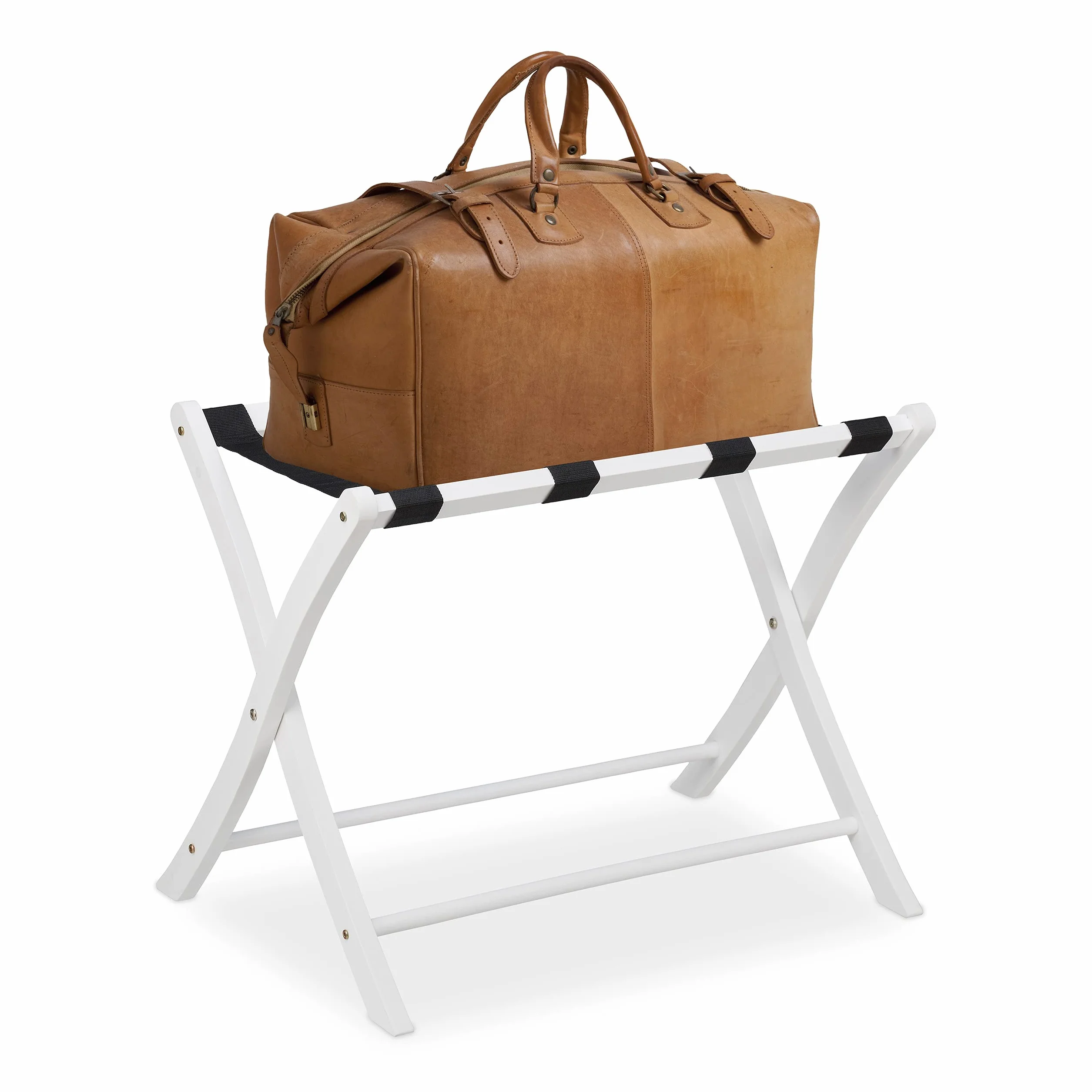 Relaxdays Portavaligie Pieghevole, Scaffale in Legno, Bianco, 52,5 x 66,5 x 48 cm