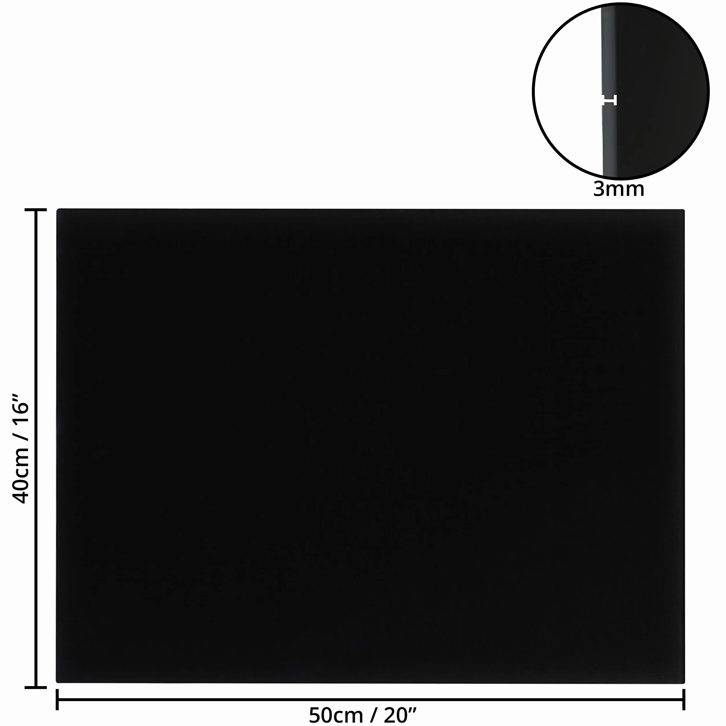 Belle Vous Confezione da 4 Tela per Dipingere Nere 40 x 50 cm Pannelli Tela Pre-Tesa per Pittura ad Olio e Acrilico