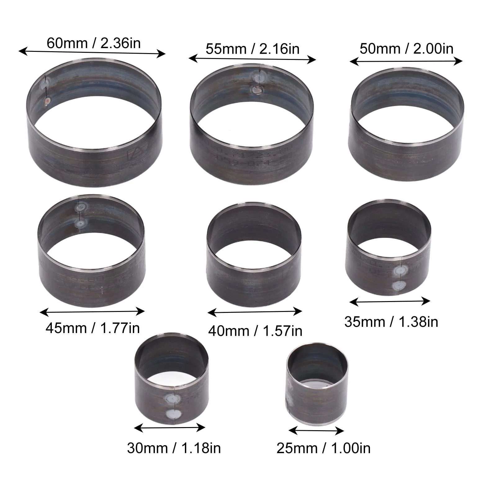 8 Pezzi in Pelle Perforatrice Tonda in Acciaio Legato in Pelle Taglio Punzonatura Set 25 Mm, 30 Mm, 35 Mm, 40 Mm, 45 Mm, 50 Mm, 55 Mm, 60 Mm