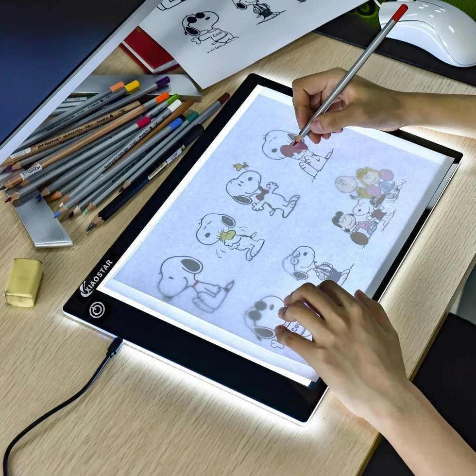 A4 LED Copy Board Light Box Drawing Pad Tracing Table USB Brightness Adjustable for Artists Animation Sketching X-ray Viewing