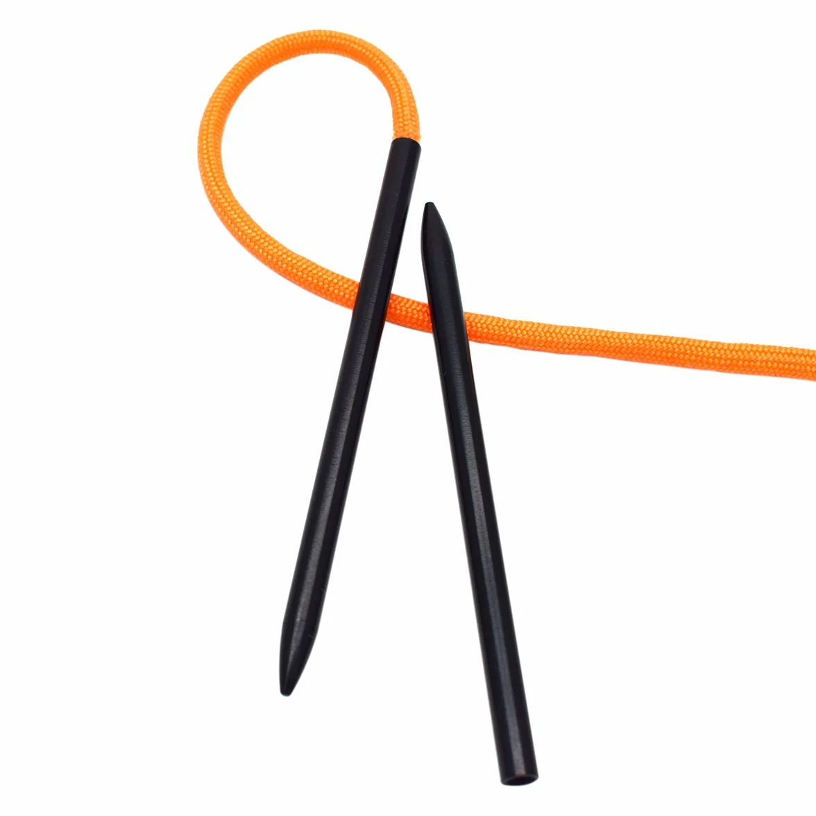 Aghi in alluminio per paracord 88,5 mm, confezione da 2, per braccialetti Paracord 550 (nero)