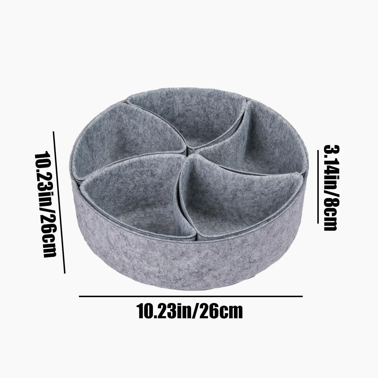 Organizer per cassetti in feltro, divisori regolabili, 26 x 26 x 8 cm, vassoio versatile per cassetti, organizer per gadget da ufficio e gioielli